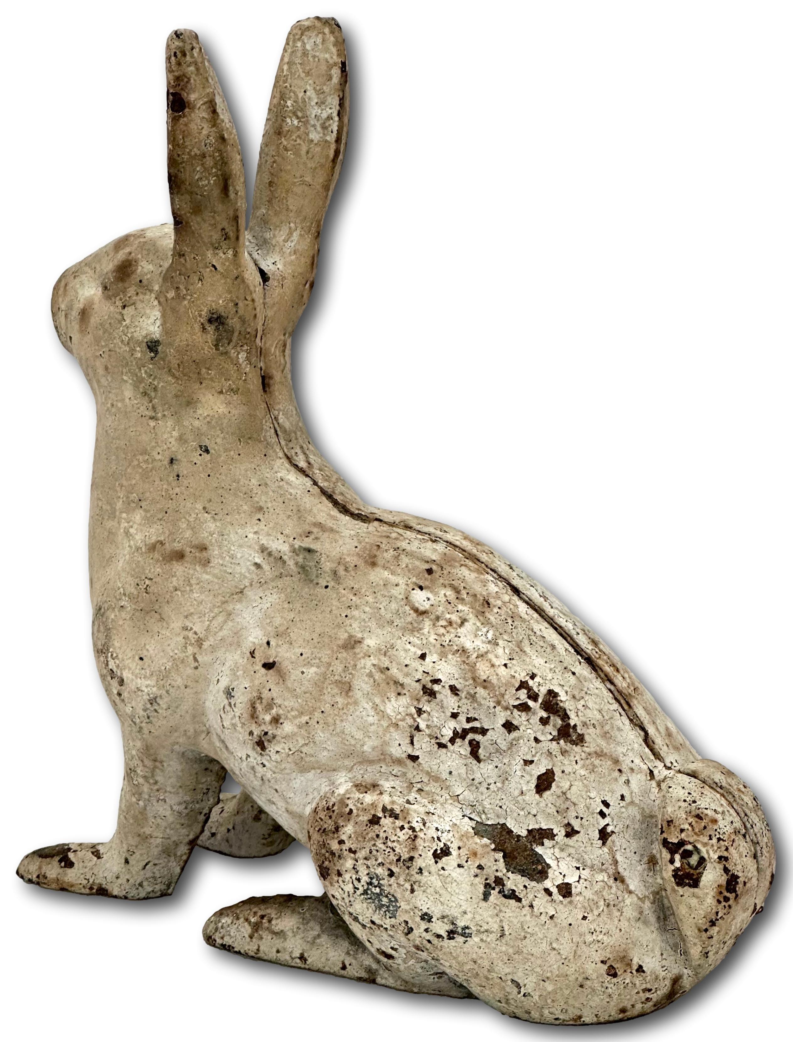 【2025正規激安】 Large Rare Very Antique Ornament Garden Rabbit Iron Cast その他