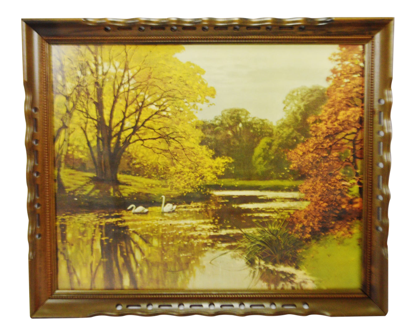 Vintage Framed Landscape Lake Scene Print Chairish