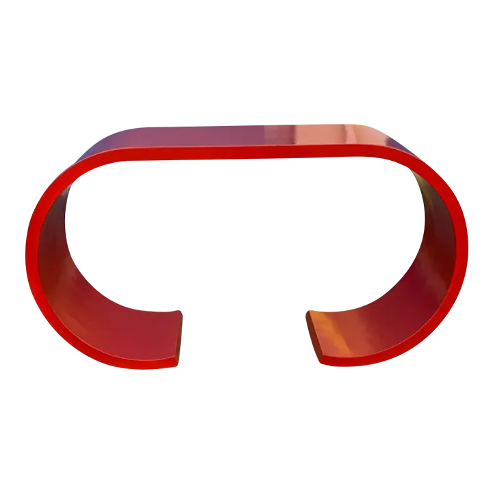 Mid Century Modern Waterfall Style Console Corvette Red