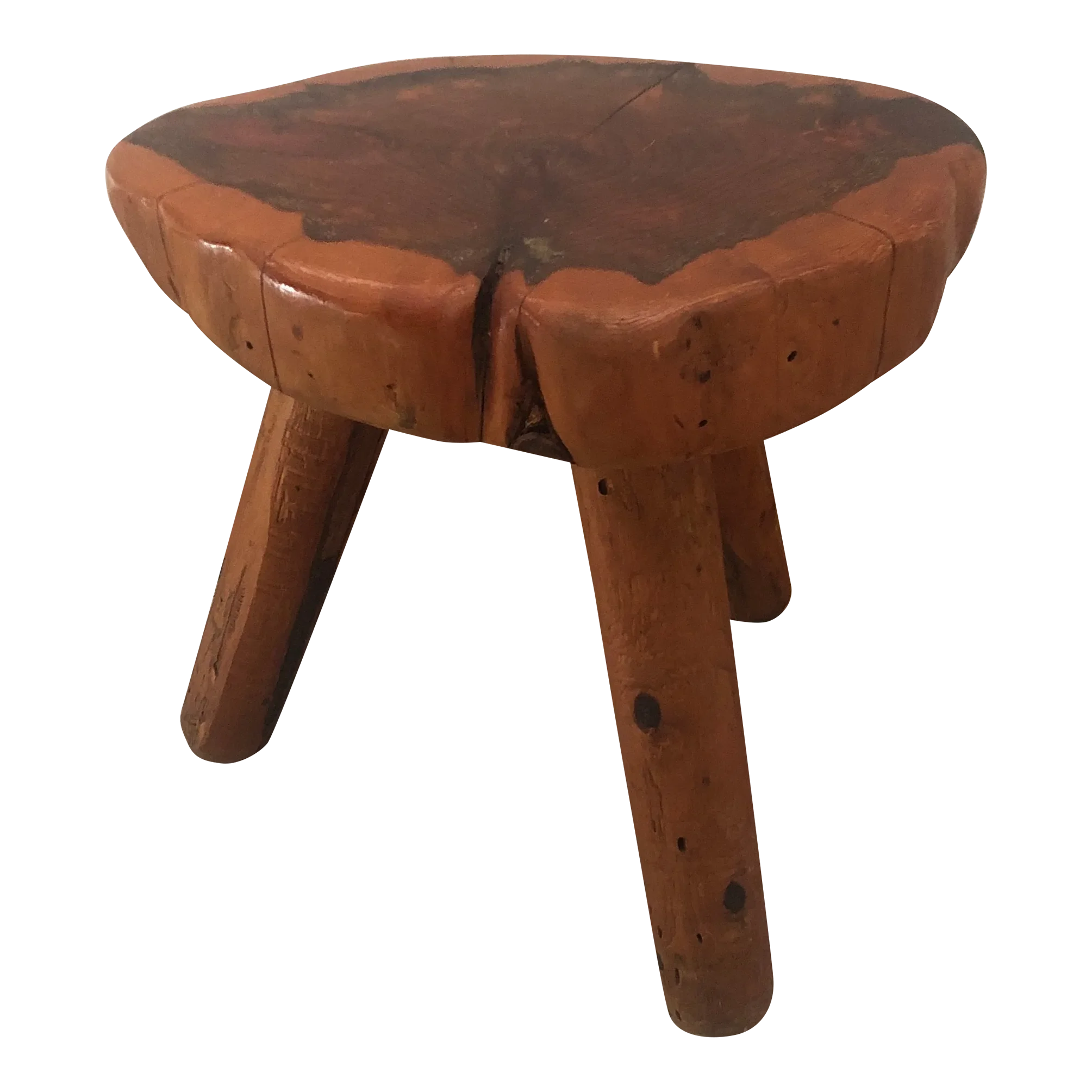1970s Rustic Log Stool | Chairish