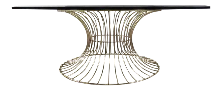 Mid-Century Circular Brass Coffee Table