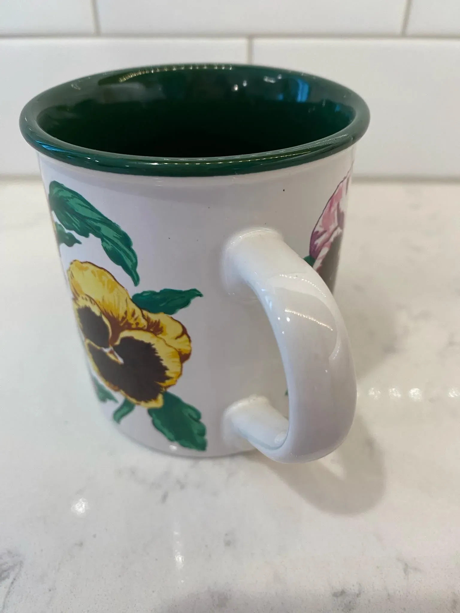 Vintage Potpourri Designs Pansies Coffee Mug 1991 | Chairish
