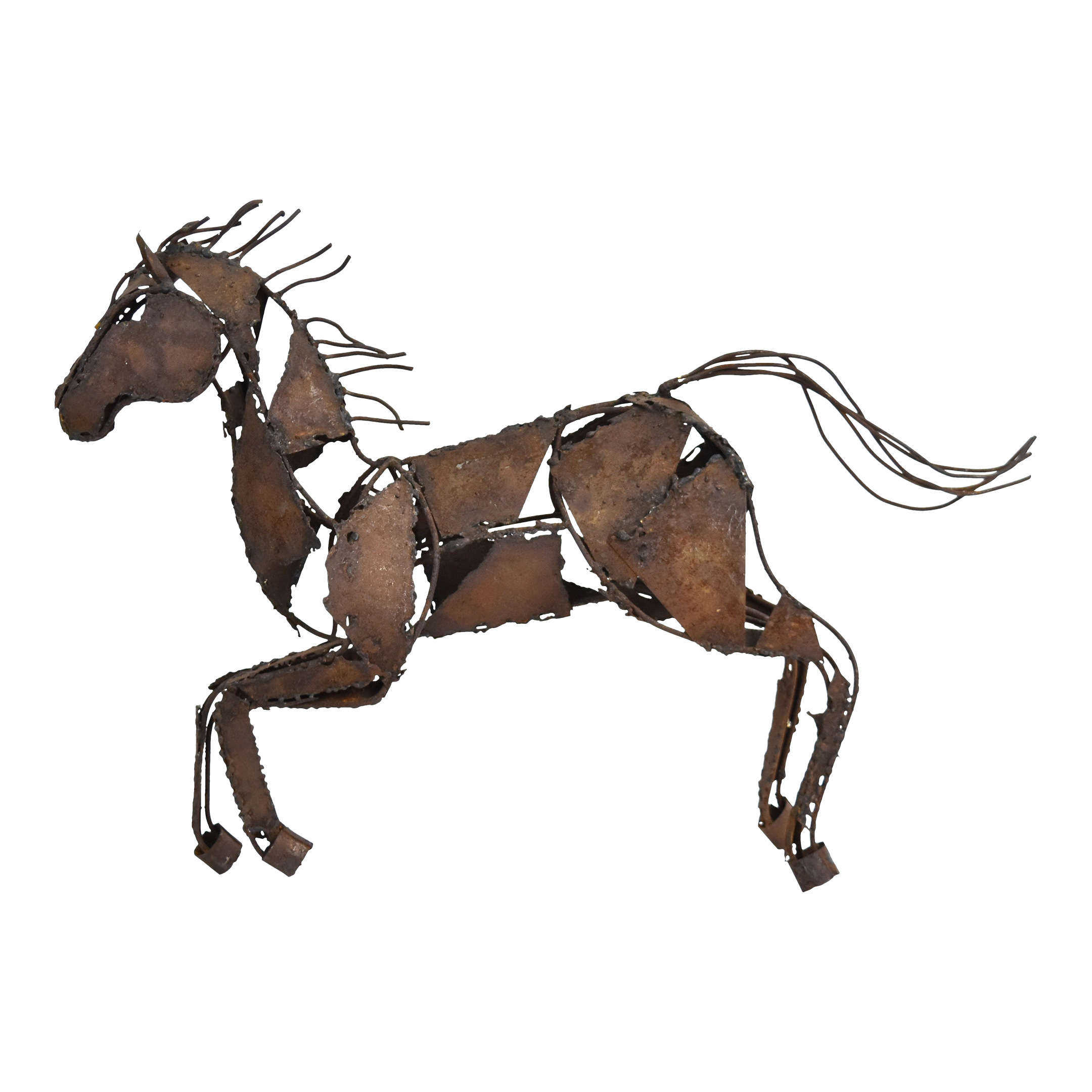 Mid 20th Century Modern Torch Cut Steel Metal Horse Sculpture Chairish