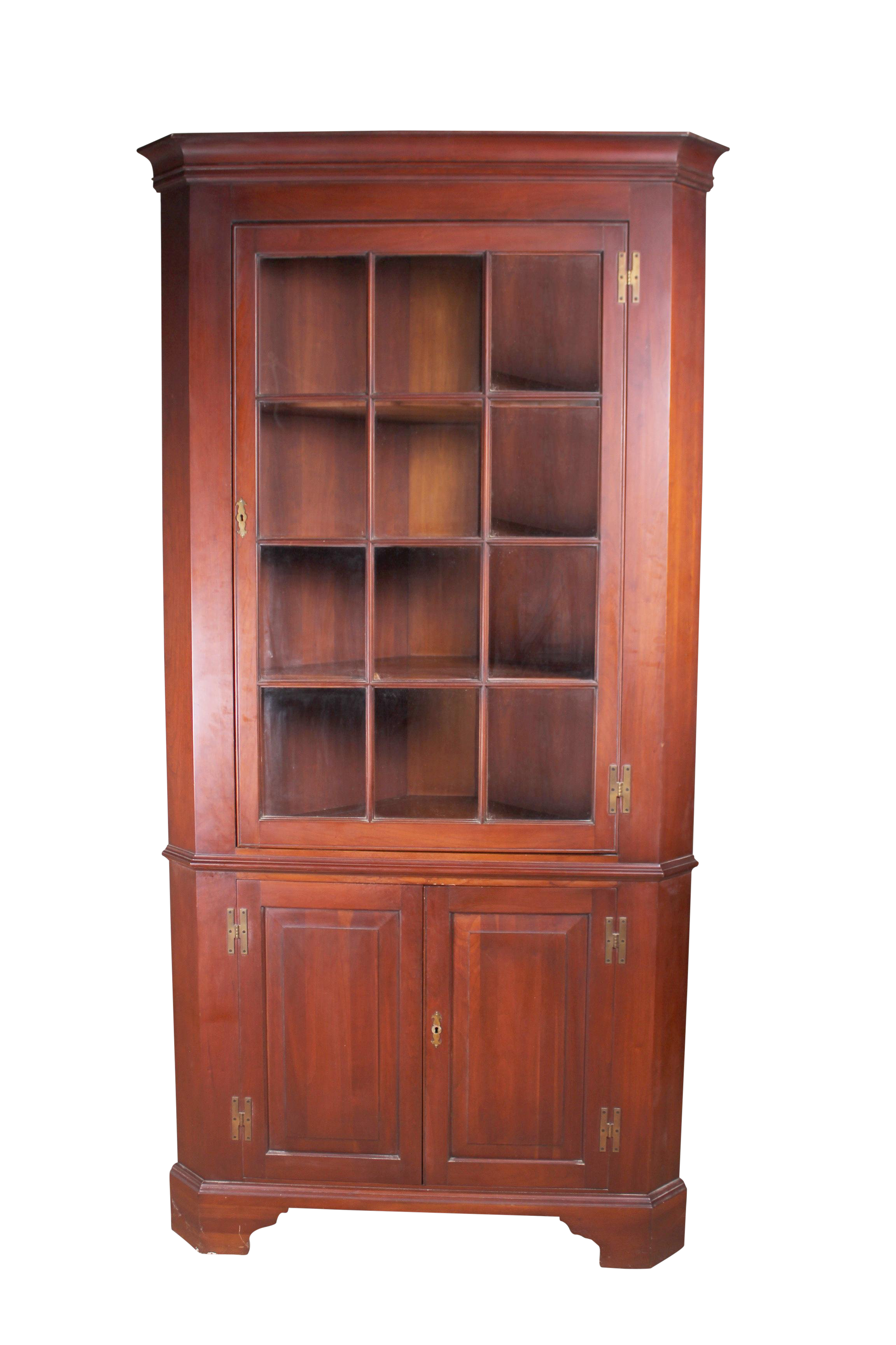 Henkel Harris Solid Cherry 12 Pane Chippendale Style Corner