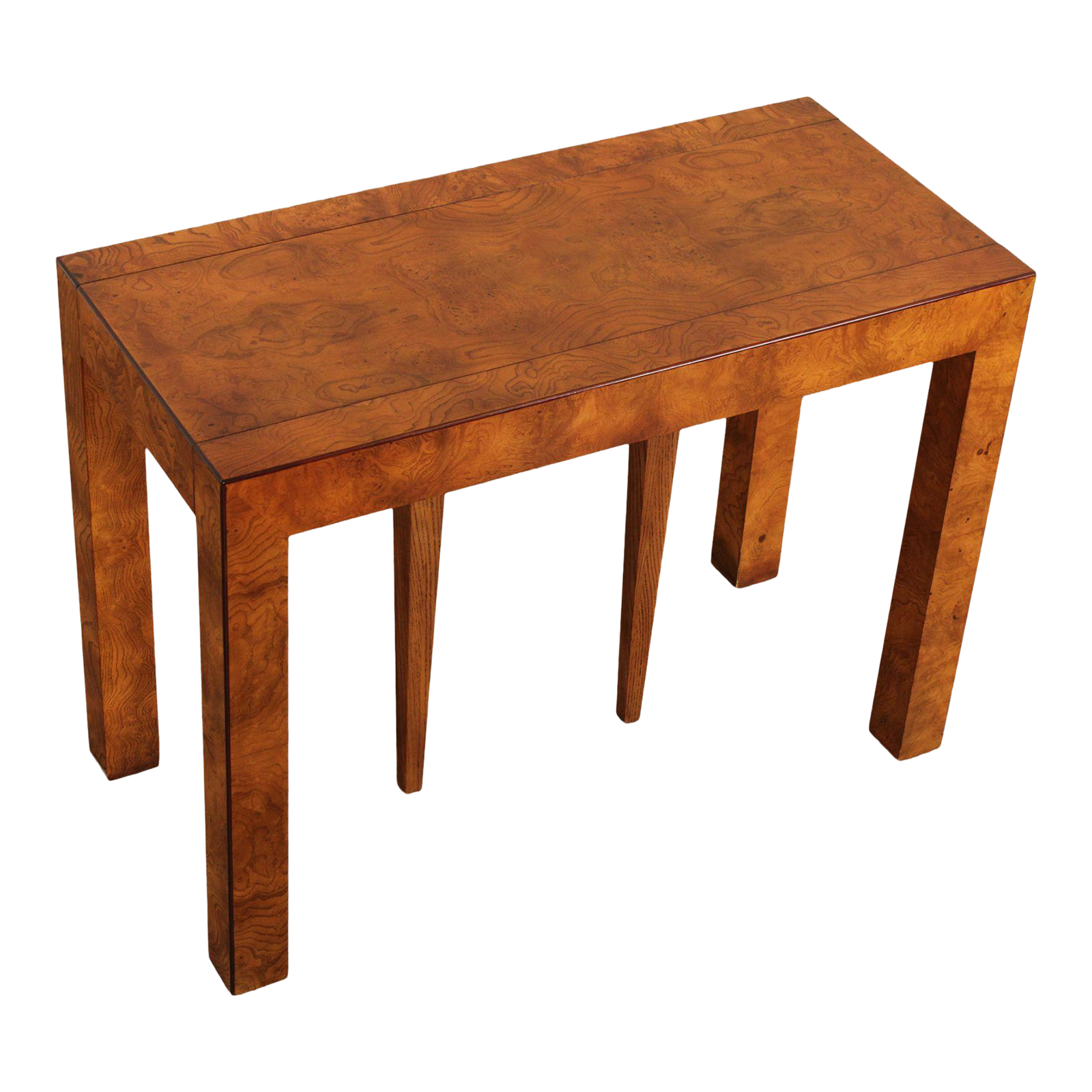 John MidCentury Modern Burl Wood Expandable Parsons Dining Table (A) Chairish