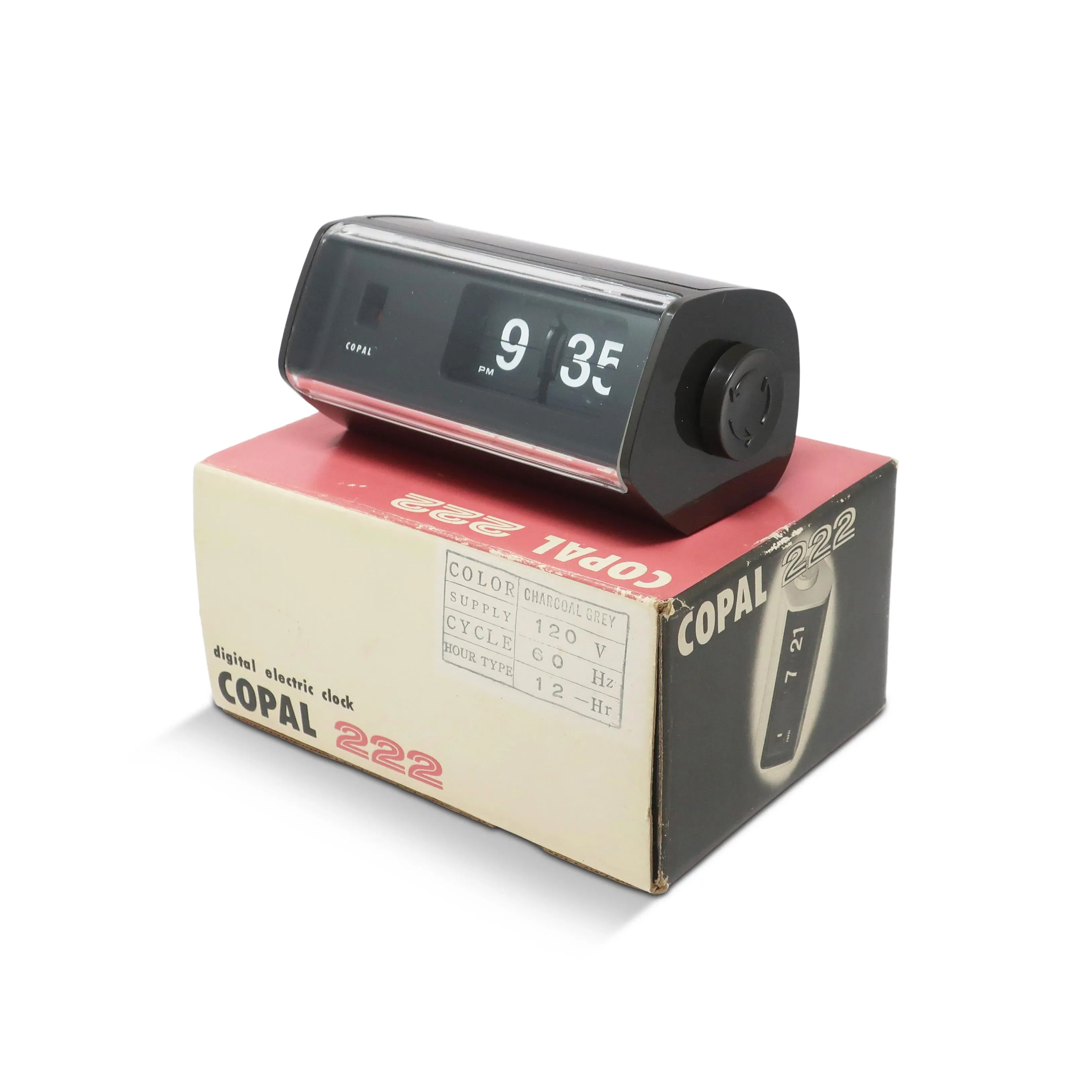Vintage Dark Grey Copal Model 222 Flip Clock | Chairish
