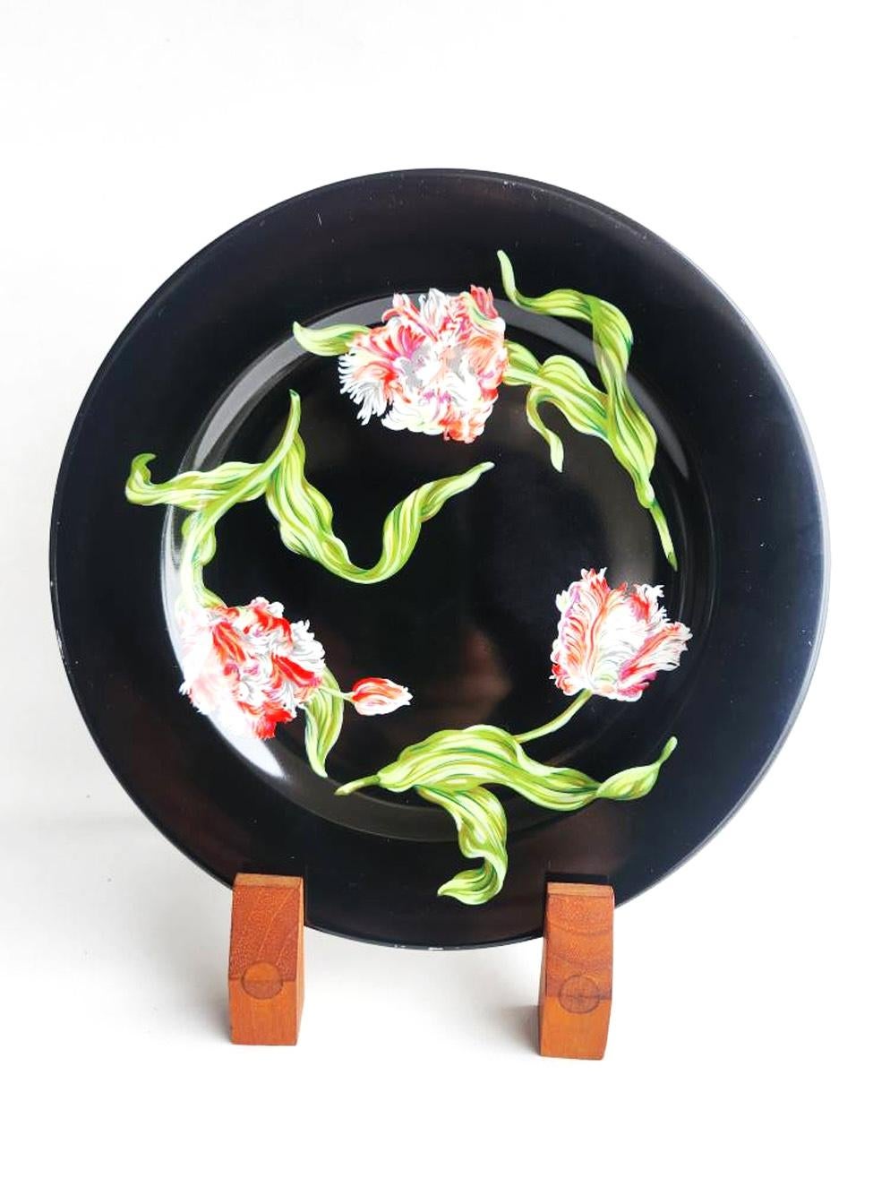 全8枚Tiffany&Co.ティファニー Mrs.Delany'sFlowers 1980s Mrs. Delany's Flowers Luncheon Plate in Shaggy Tulip by