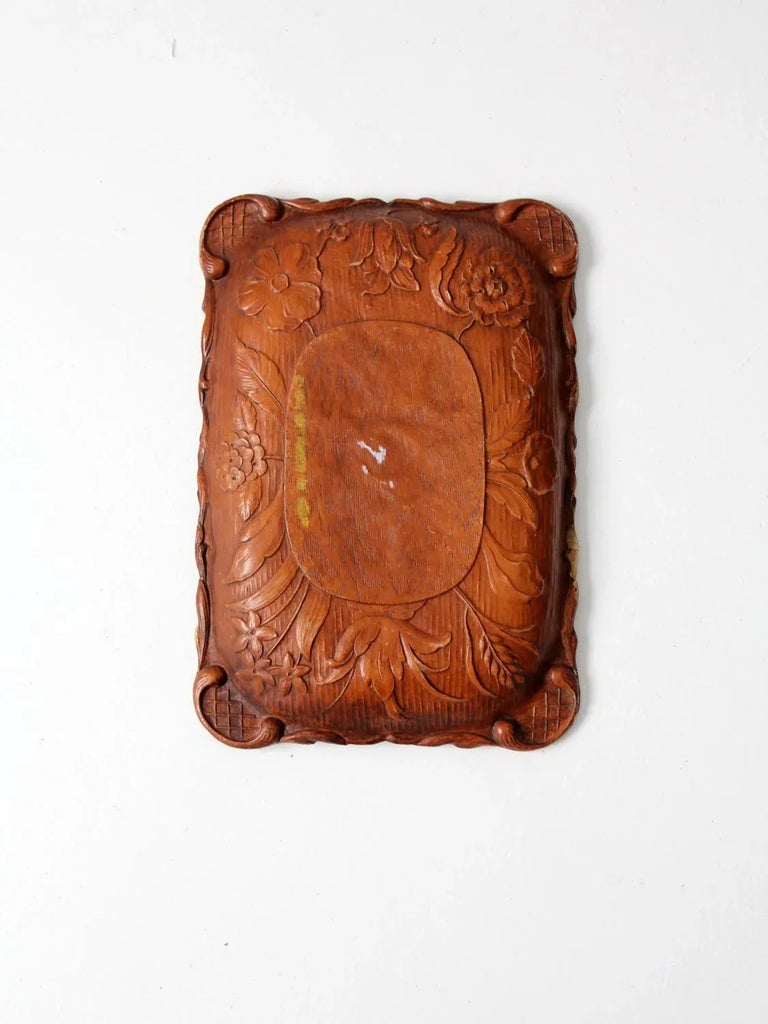 Vintage Syroco Wood Tray Vintage Gilt Acanthus Leaf Motif Framed