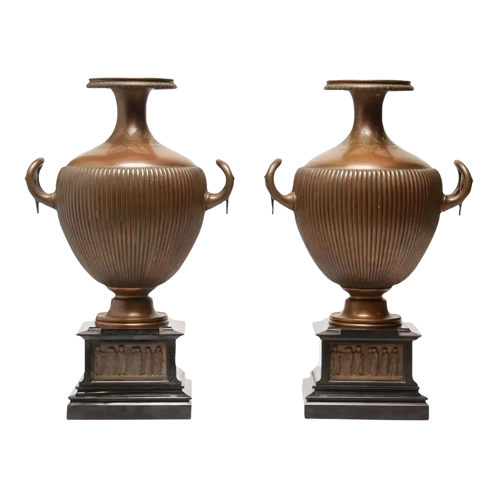 Neoclassical Bronze Vases in Form of Greek Hydra Water Jars A Pair Chairish