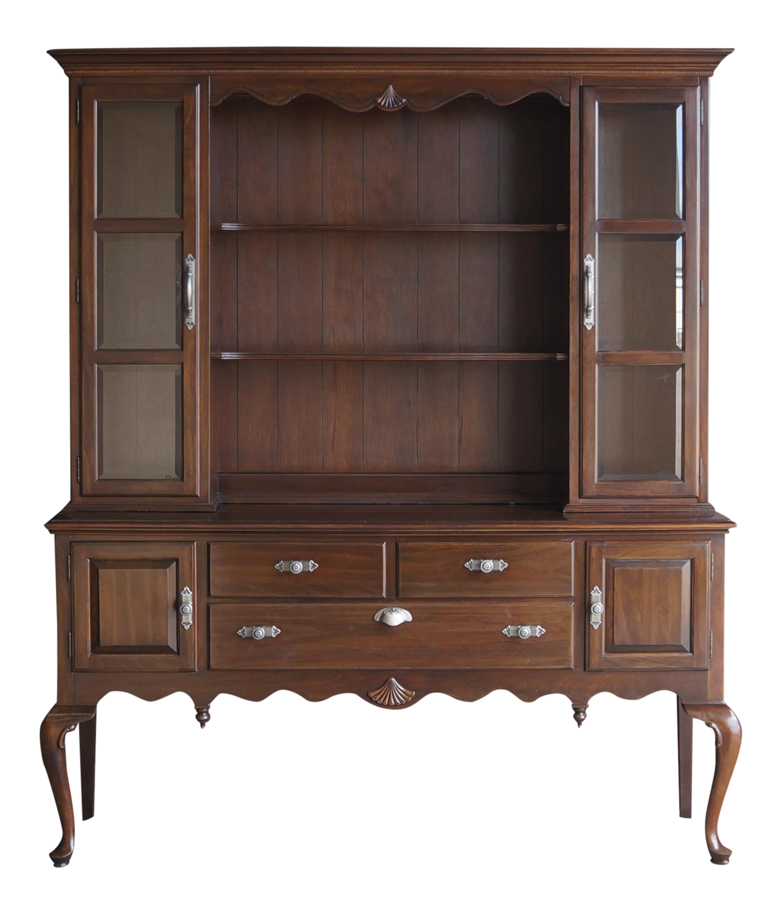 Court Cherry Wood China Hutch by Ethan Allen Chairish