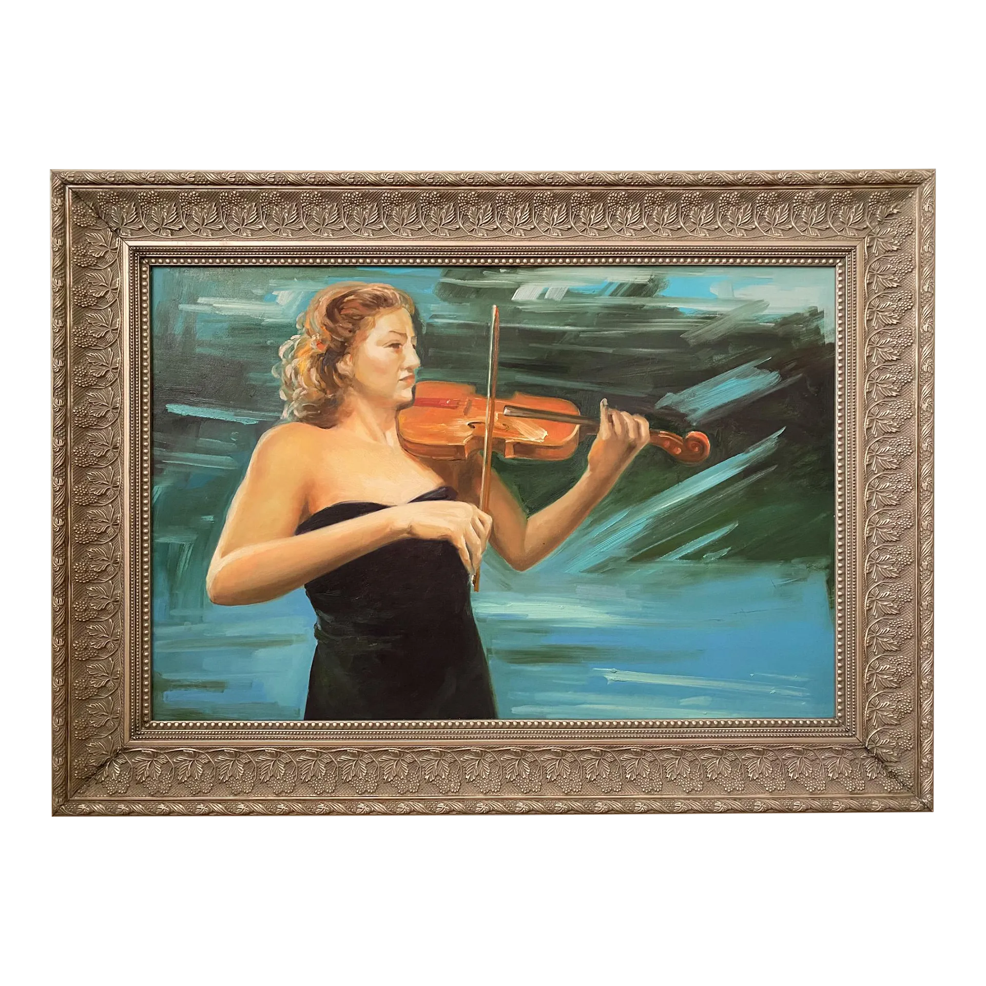 肉筆☆油絵☆F20号『woman playing violin』ピカソ/模写 肉筆☆油絵☆F20号『woman playing violin』ピカソ/模写 Large