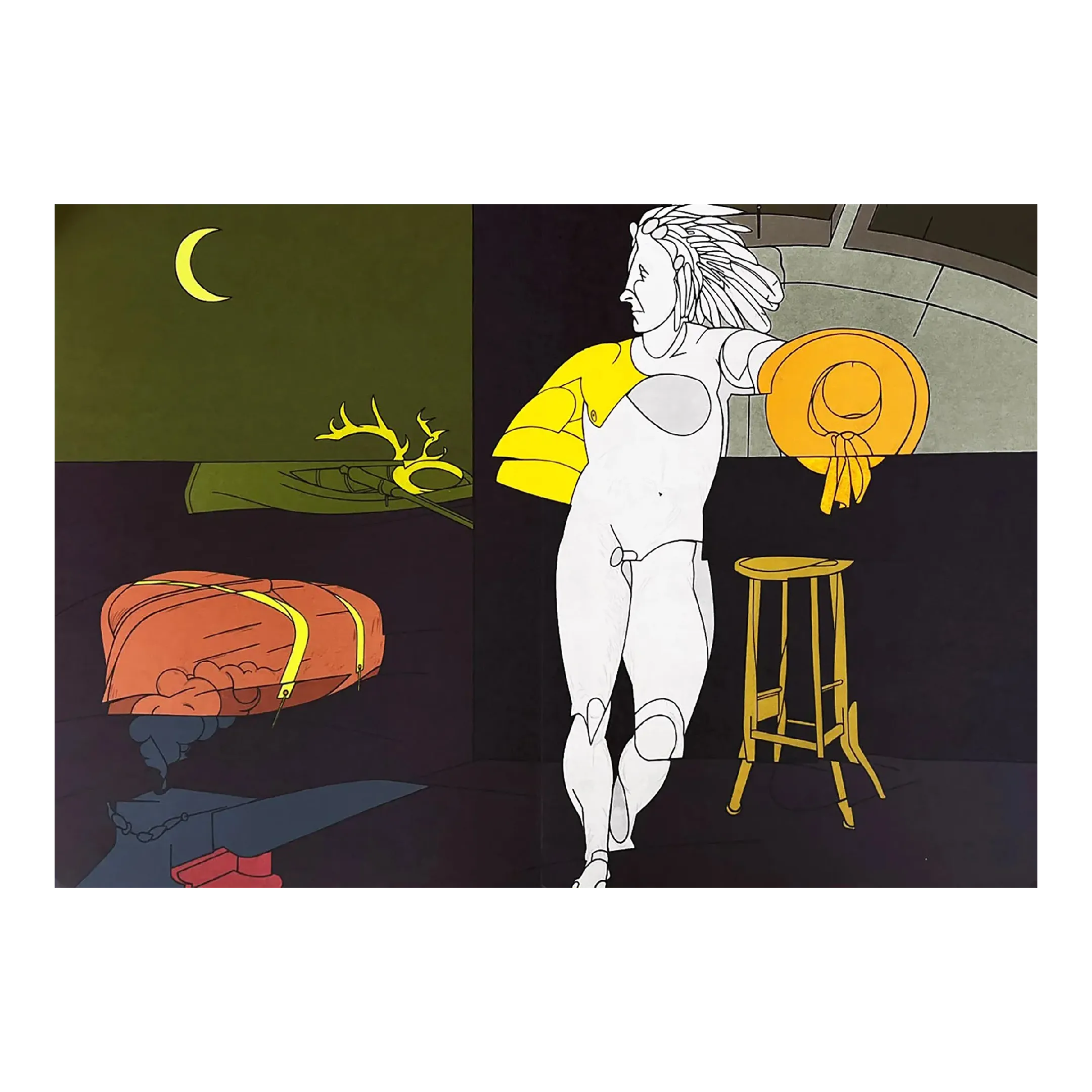 1980 Valerio Adami Lithograph Dm03239d Derriere Le Miroir