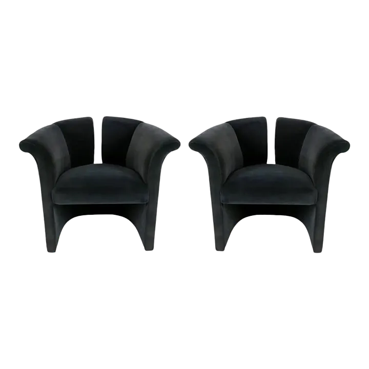 Milo Baughman Postmodern Club Chairs A Pair Chairish