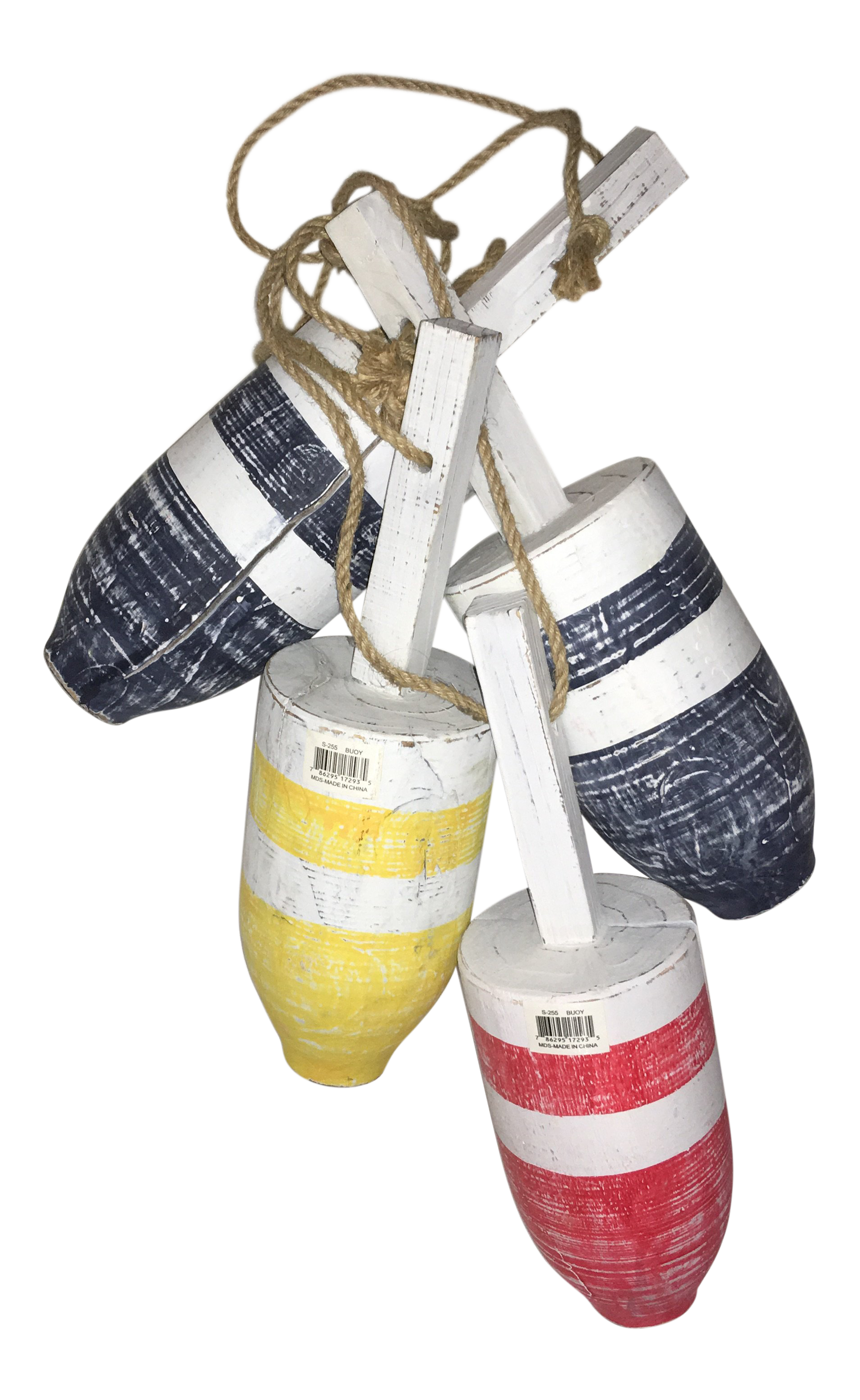 Nautical Wood Rope Buoys Set Of 4 Chairish