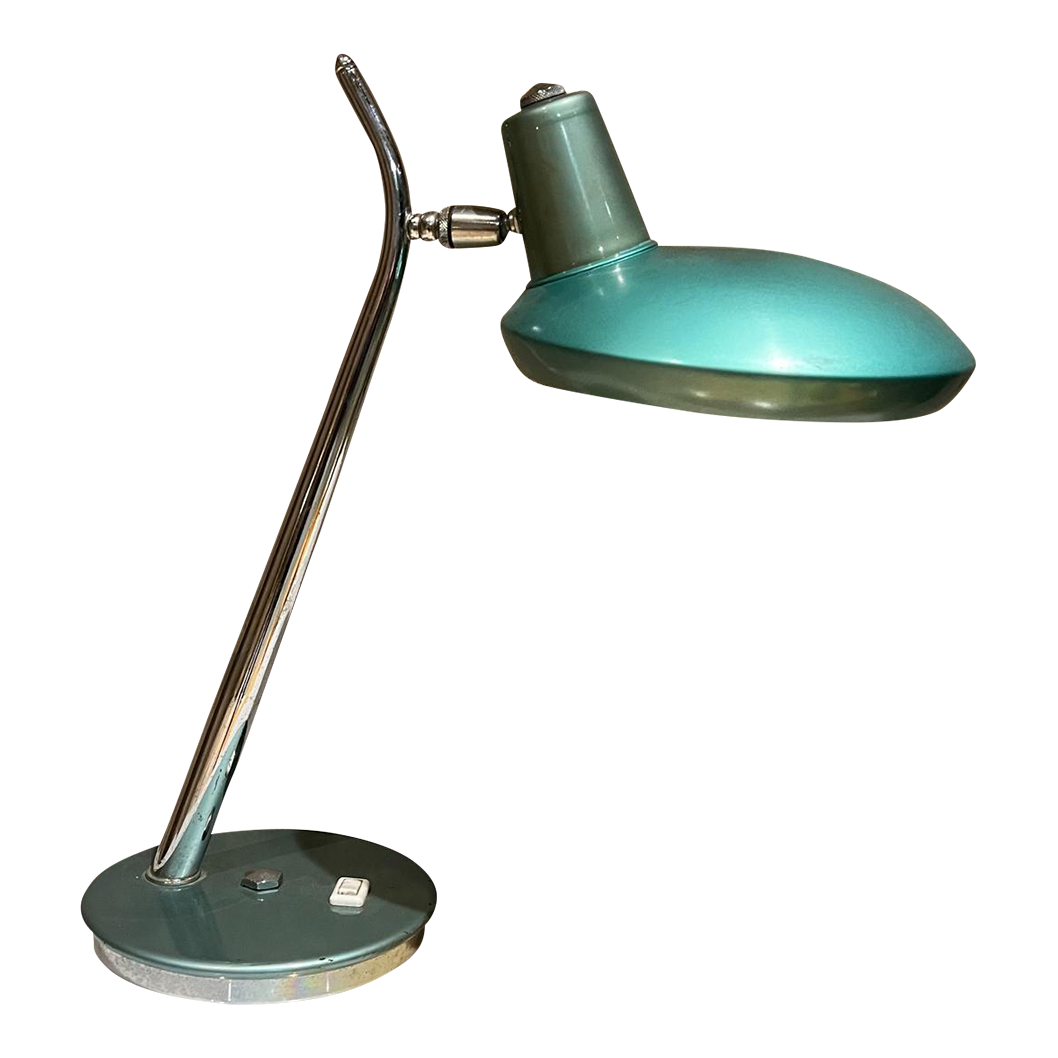 1960s Green Desk Lamp Space Age Boomerang After Luis Pérez De La Oliva