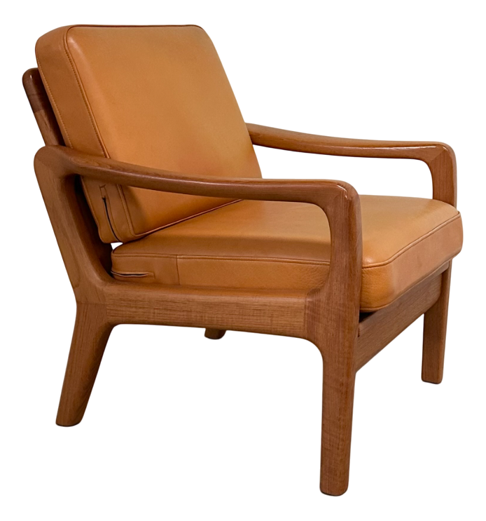 Danish Cognac Leather Armchair by Juul Kristensen | Chairish