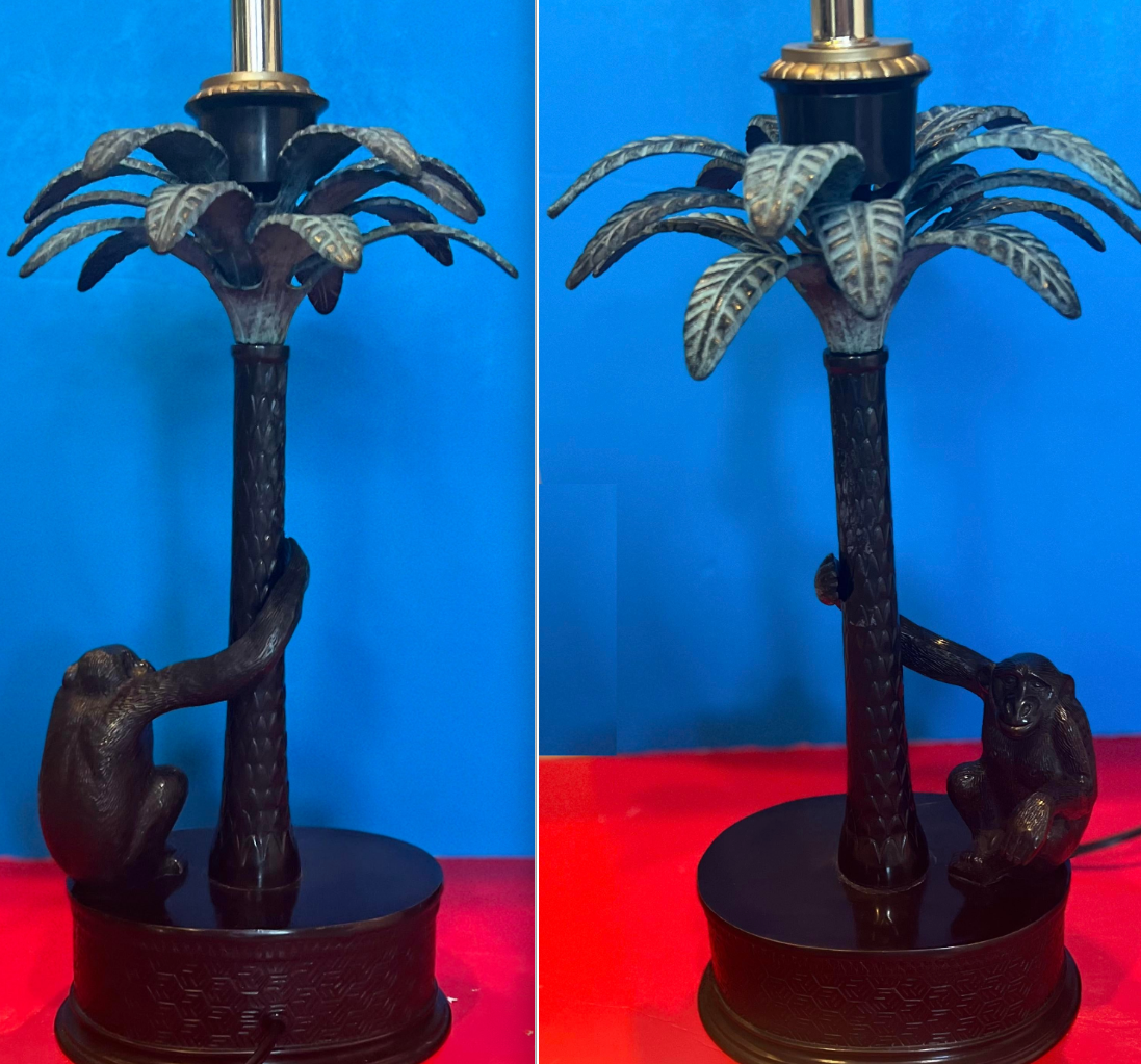 bronze palm tree table lamp