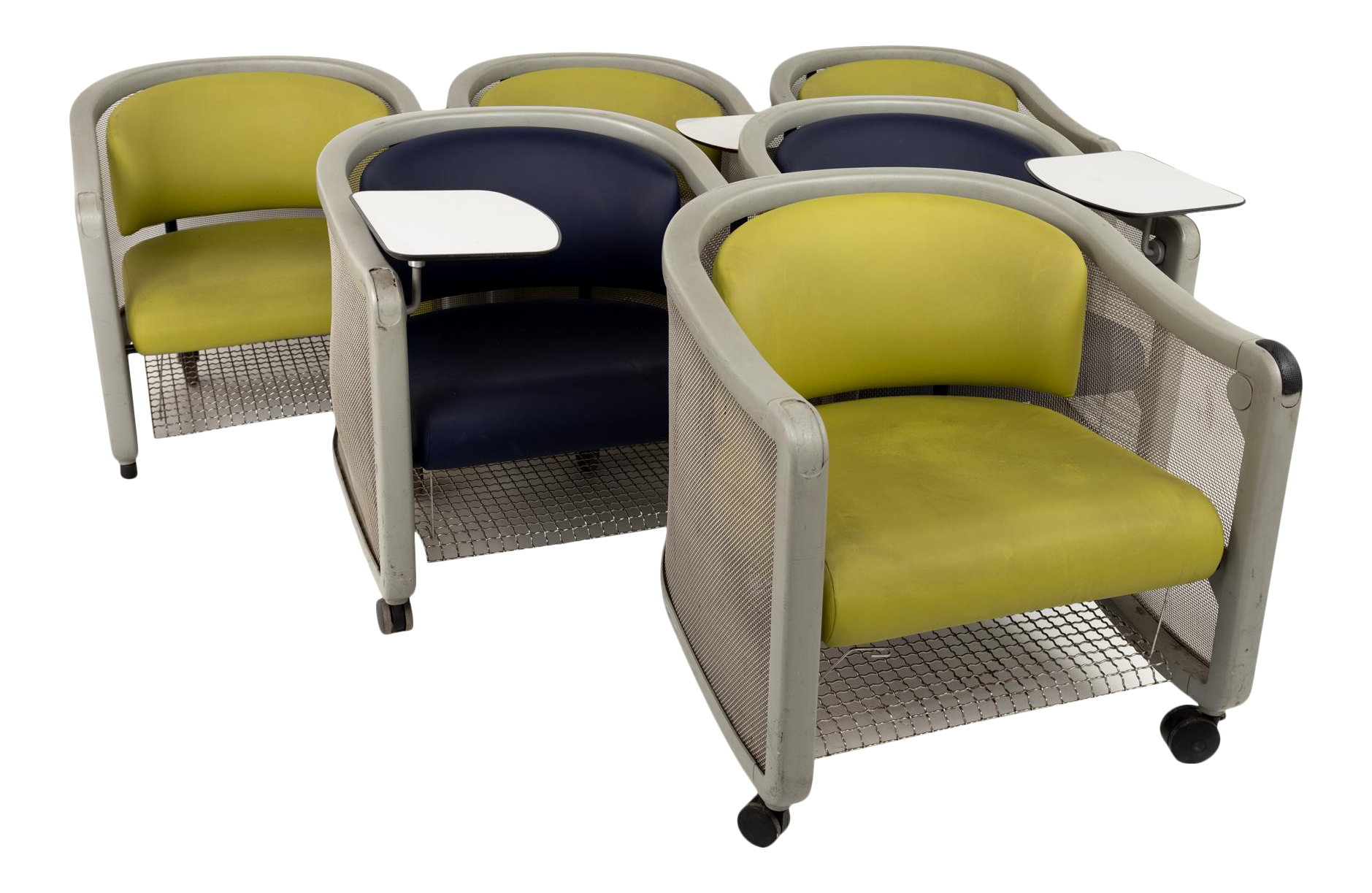 Neil Frankel for Knoll Mid Century Wheeled Office Lounge Chairs Set