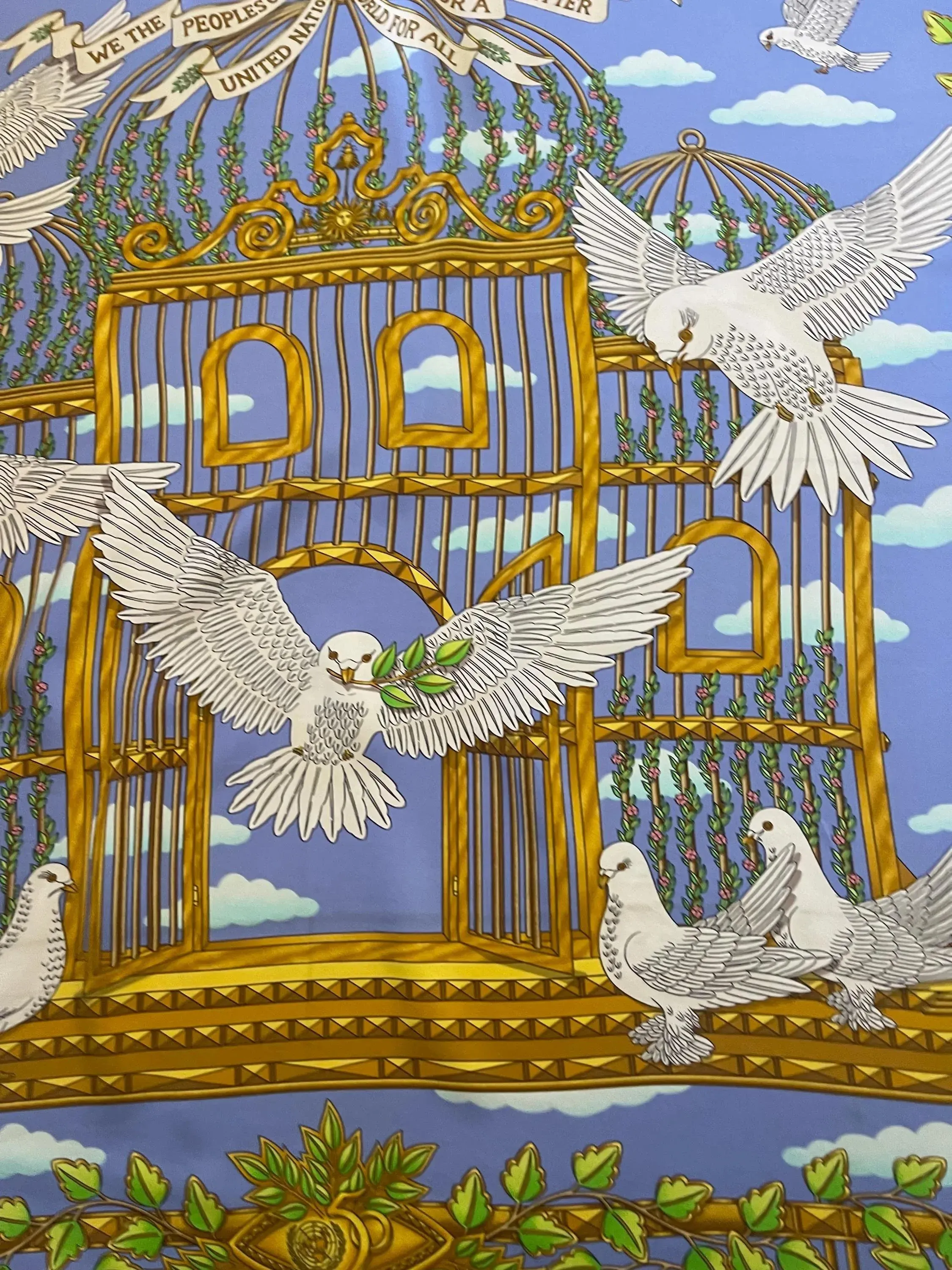 Hermès « Envol United Nations » Silk Scarf 1995 | Chairish