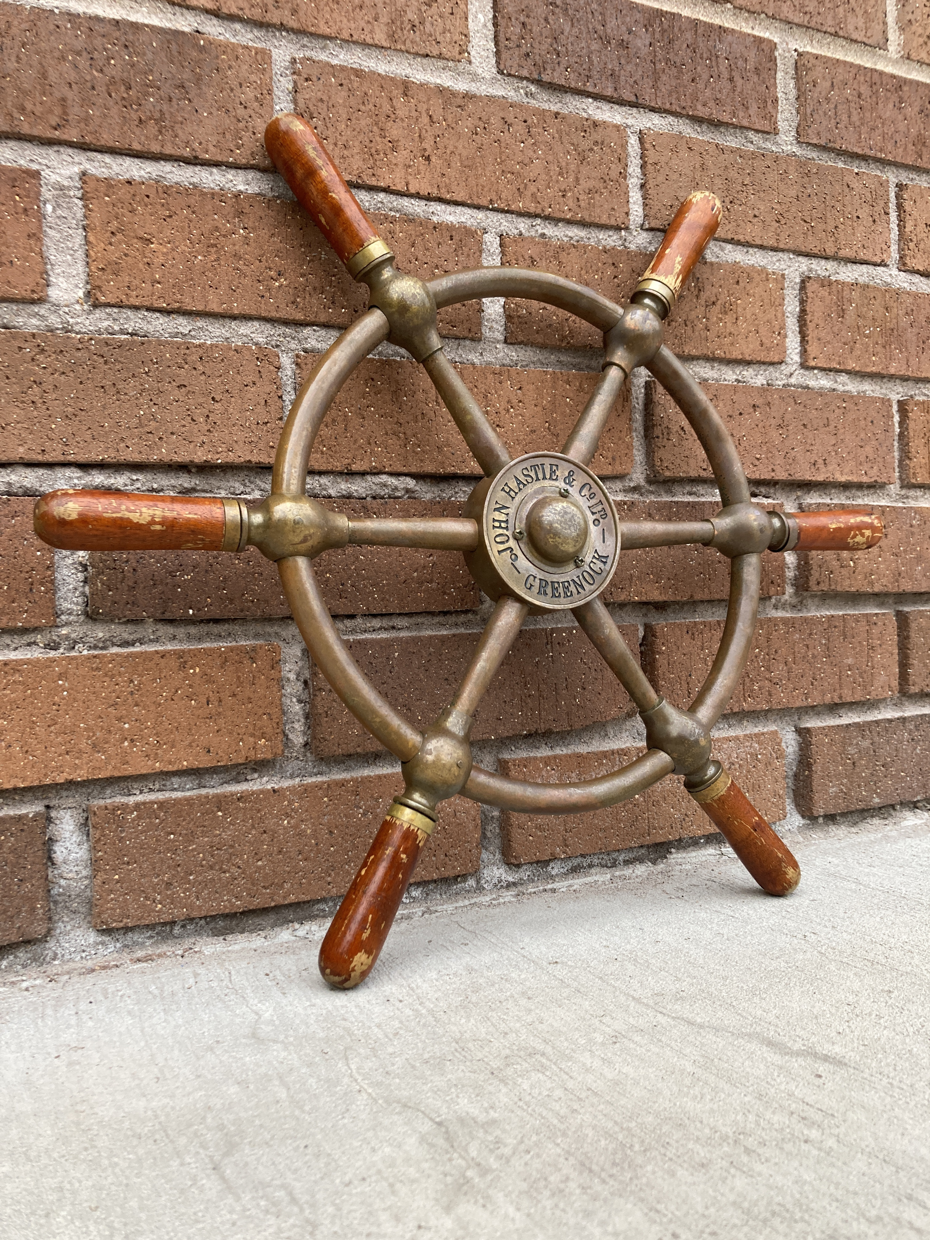 Brass Ships Wheel From Greenock Scotland John Hastie