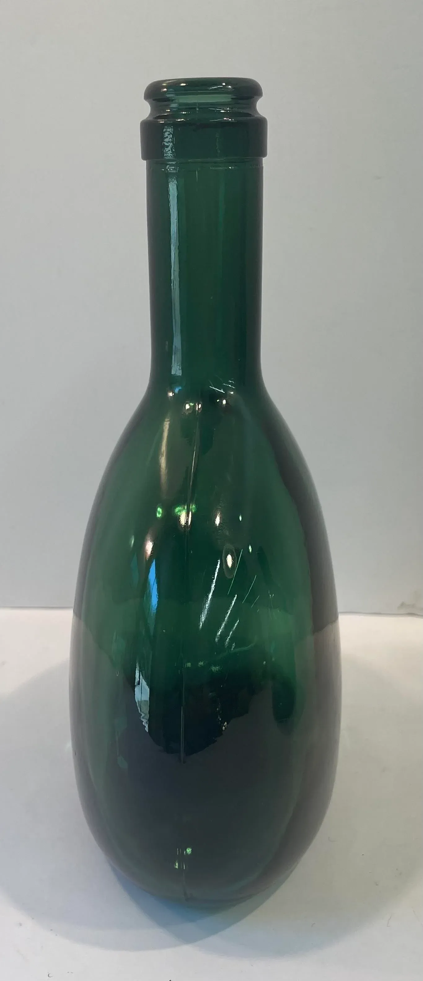Vintage Green Glass Wine Bottle | Chairish