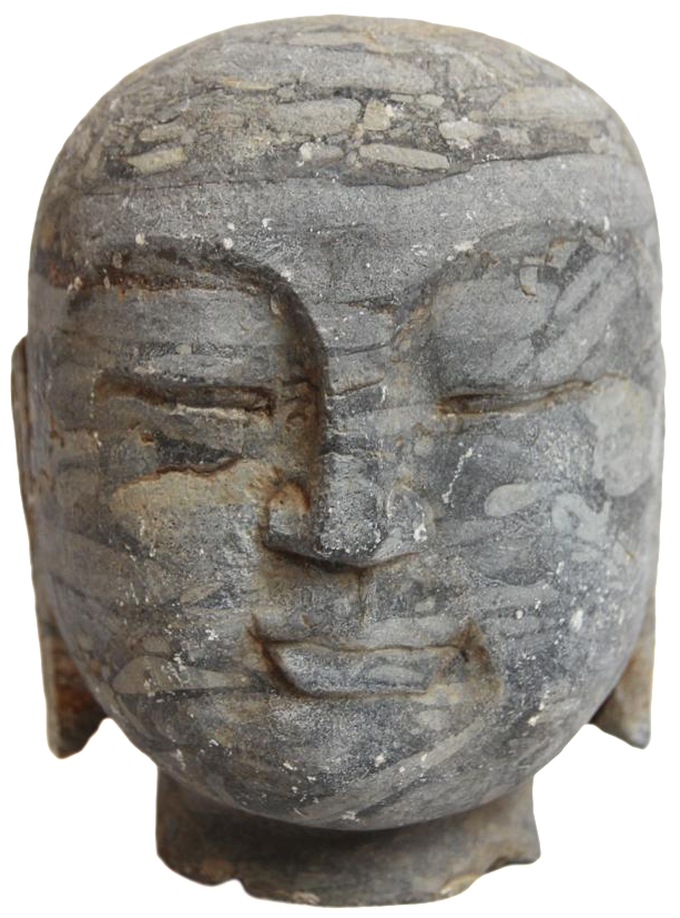 Black Stone Monk Head Chairish