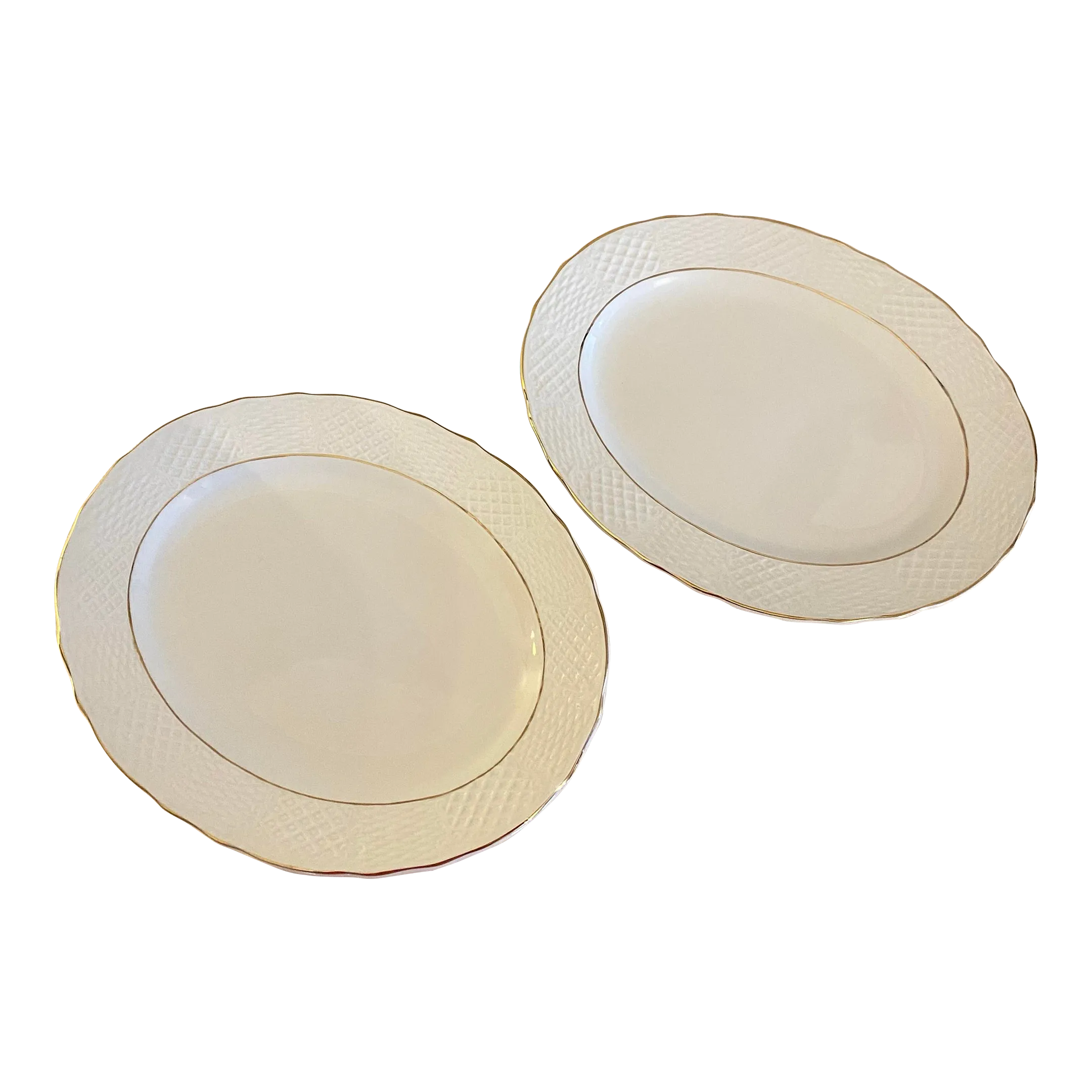 1990s Burleigh Staffordshire England Ironstone Serving Platters a Pair