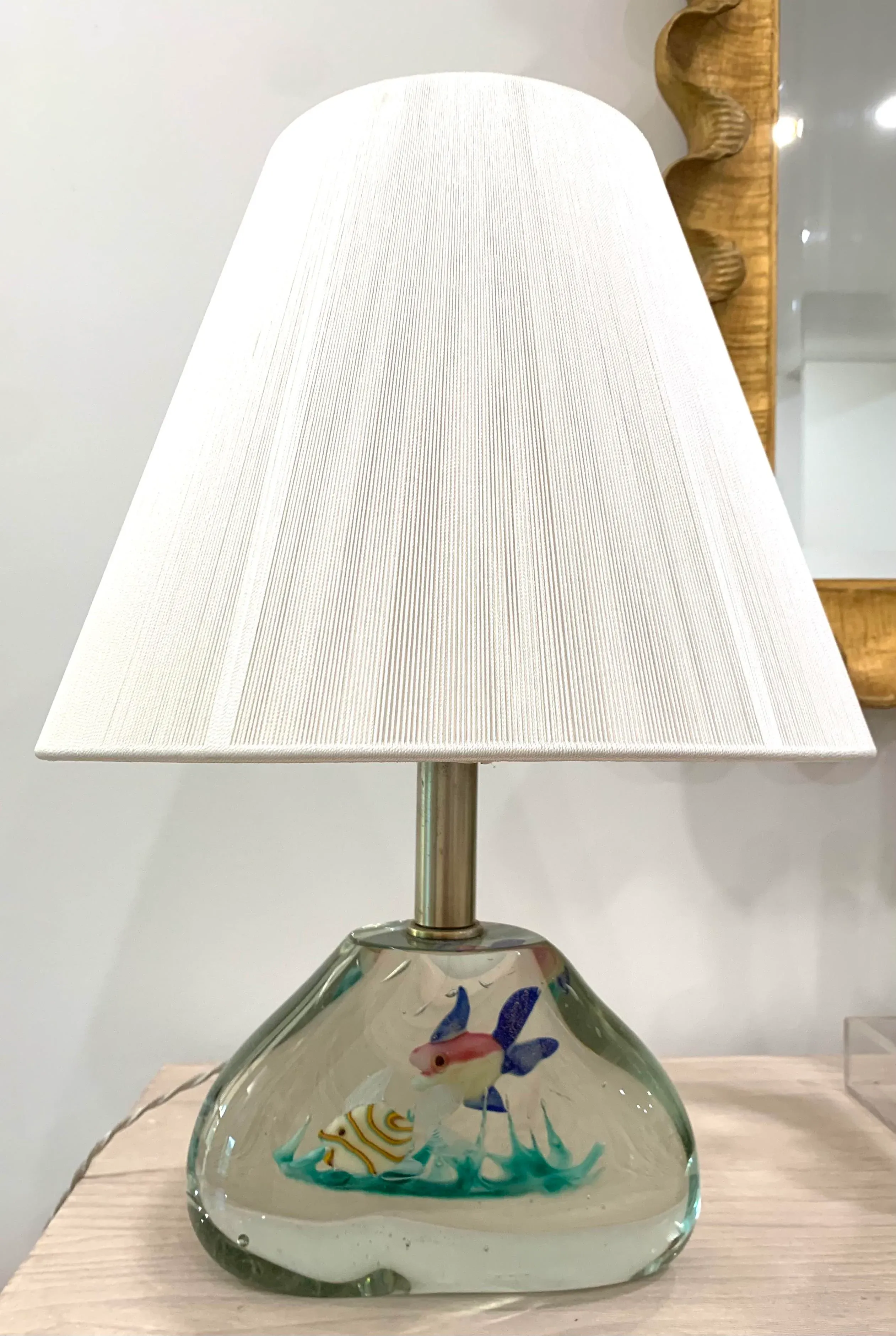 Vintage Murano Gino Cenedese Attrib. Aquarium Lamp | Chairish