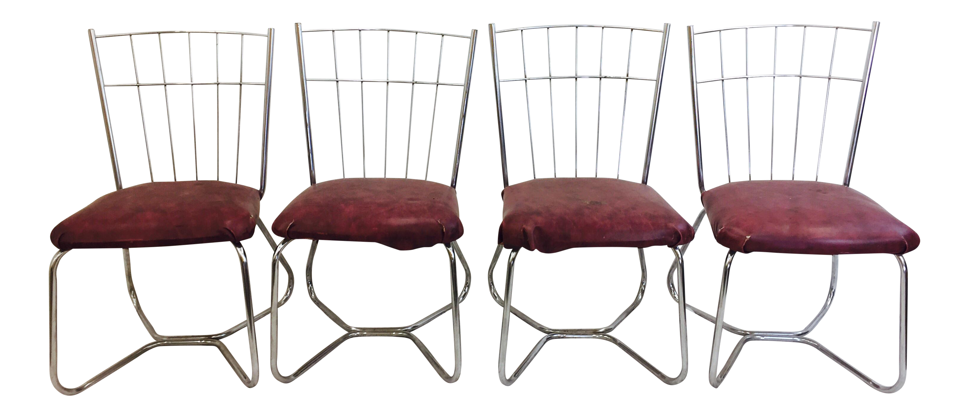 MidCentury Modern Chrome Chairs Set of 4 Chairish