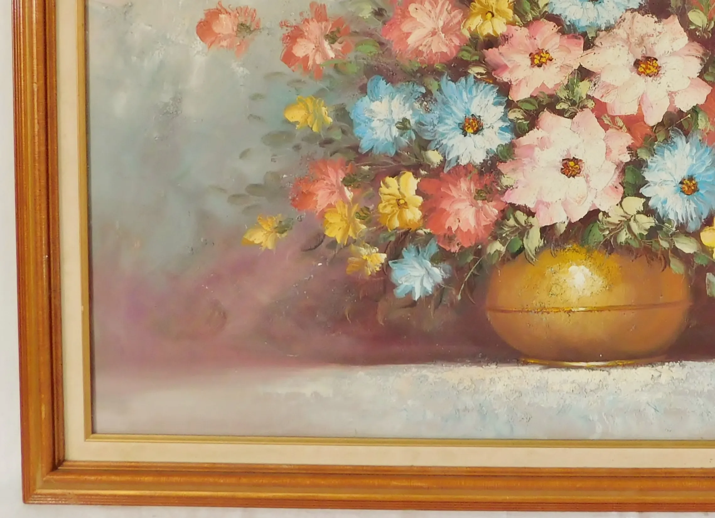 Large Vintage Mid Century Gorgeous Floral Signed B. Tracy