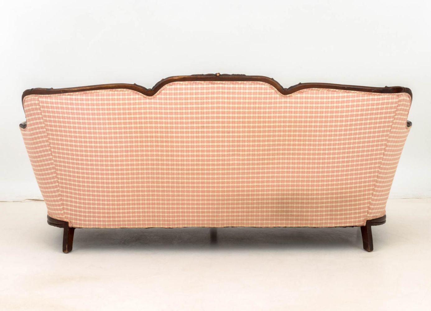 Louis XV Style Floral Upholstered Three-Seat Sofa