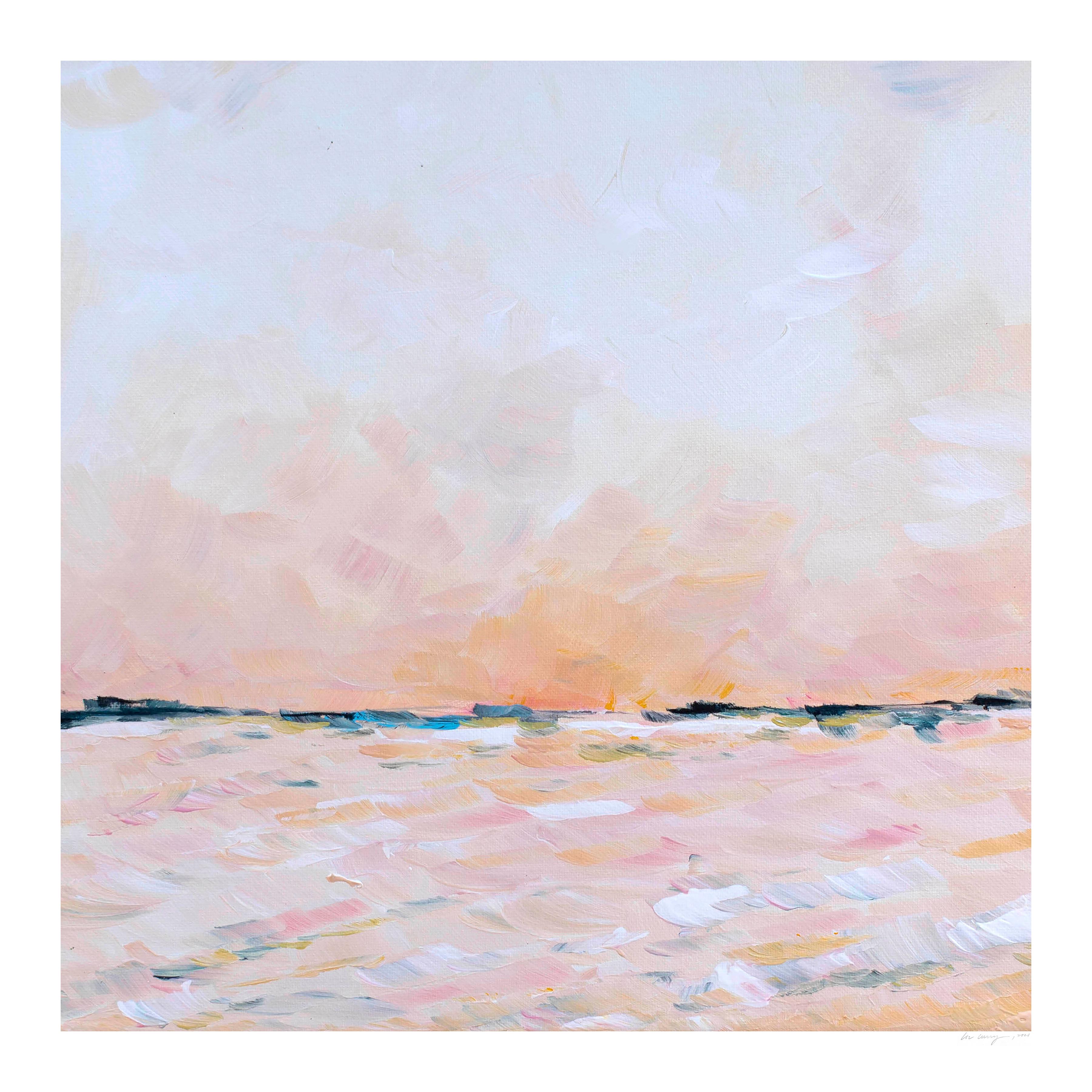 Morning Calm Abstract Landscape Print By Liz Curry 36x36 Chairish