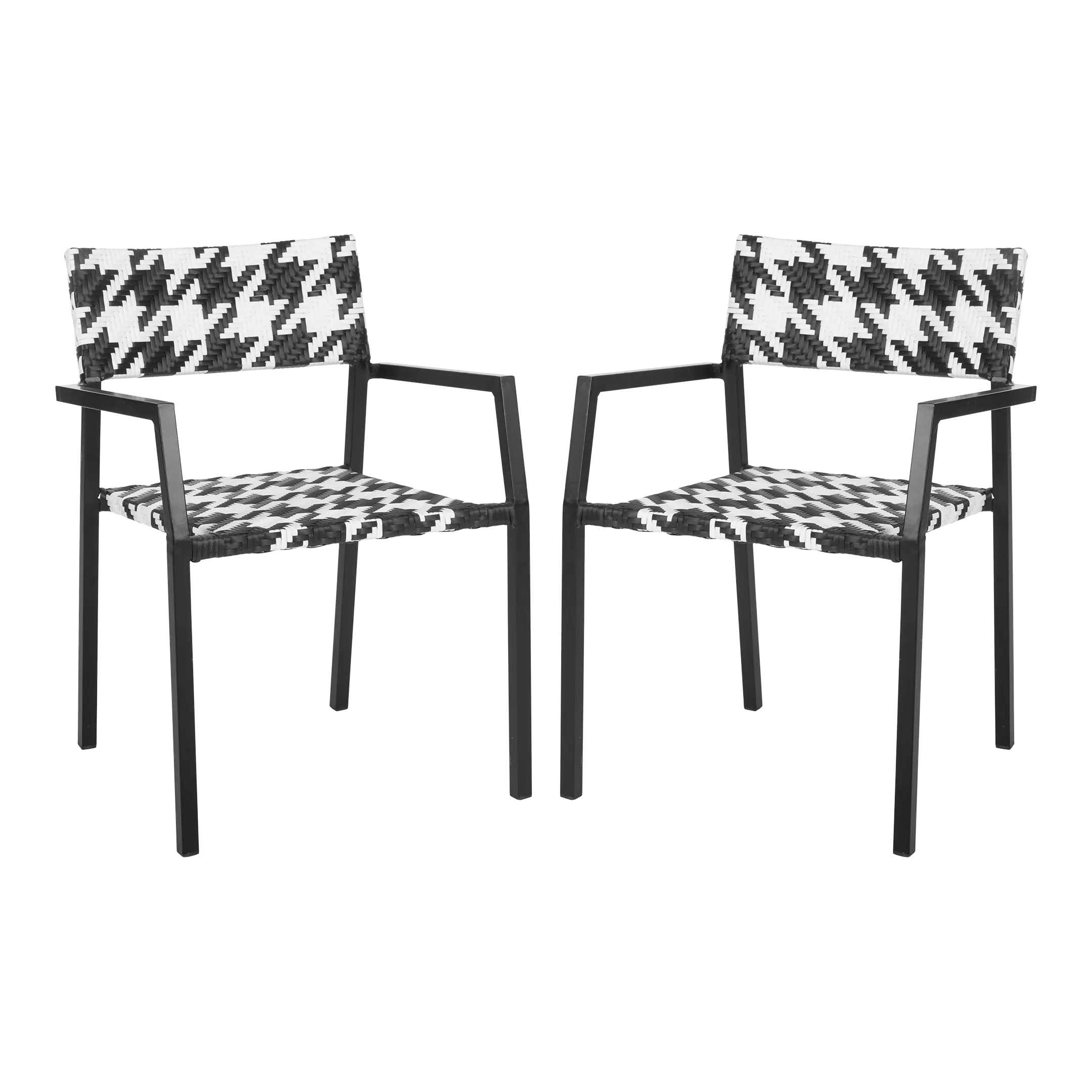 Outdoor Armchair in White & Black a Pair Chairish