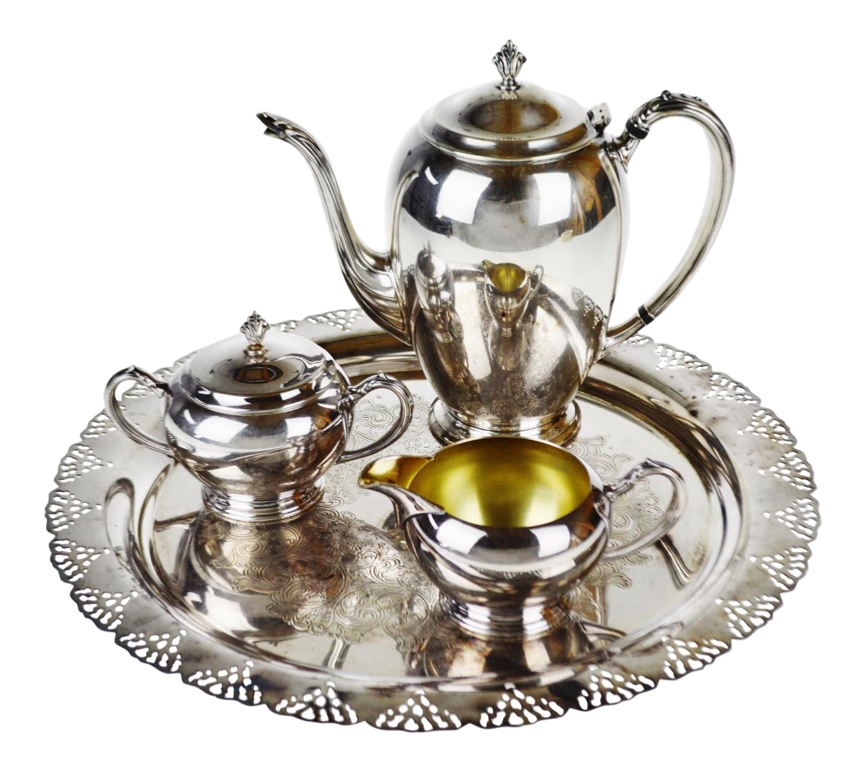 Vintage Home Decorators Inc. Silverplate Tea Set 4 Piece Chairish