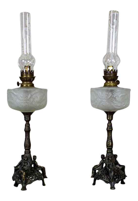 19thCentury Kerosene Lamps a Pair Chairish