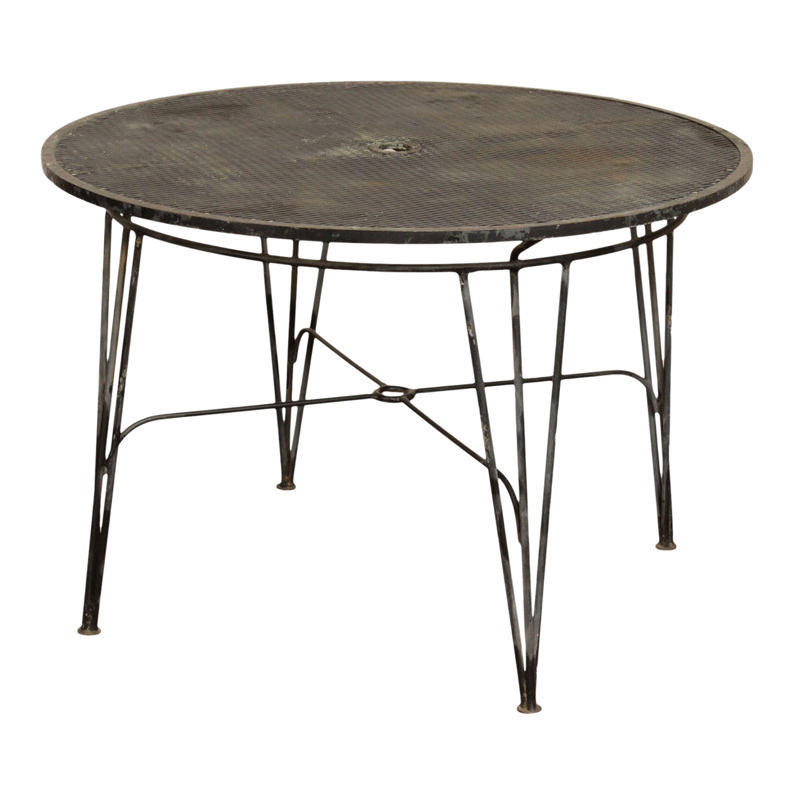 1950s Salterini 'Radar' MidCentury Modern Wrought Iron Round Patio