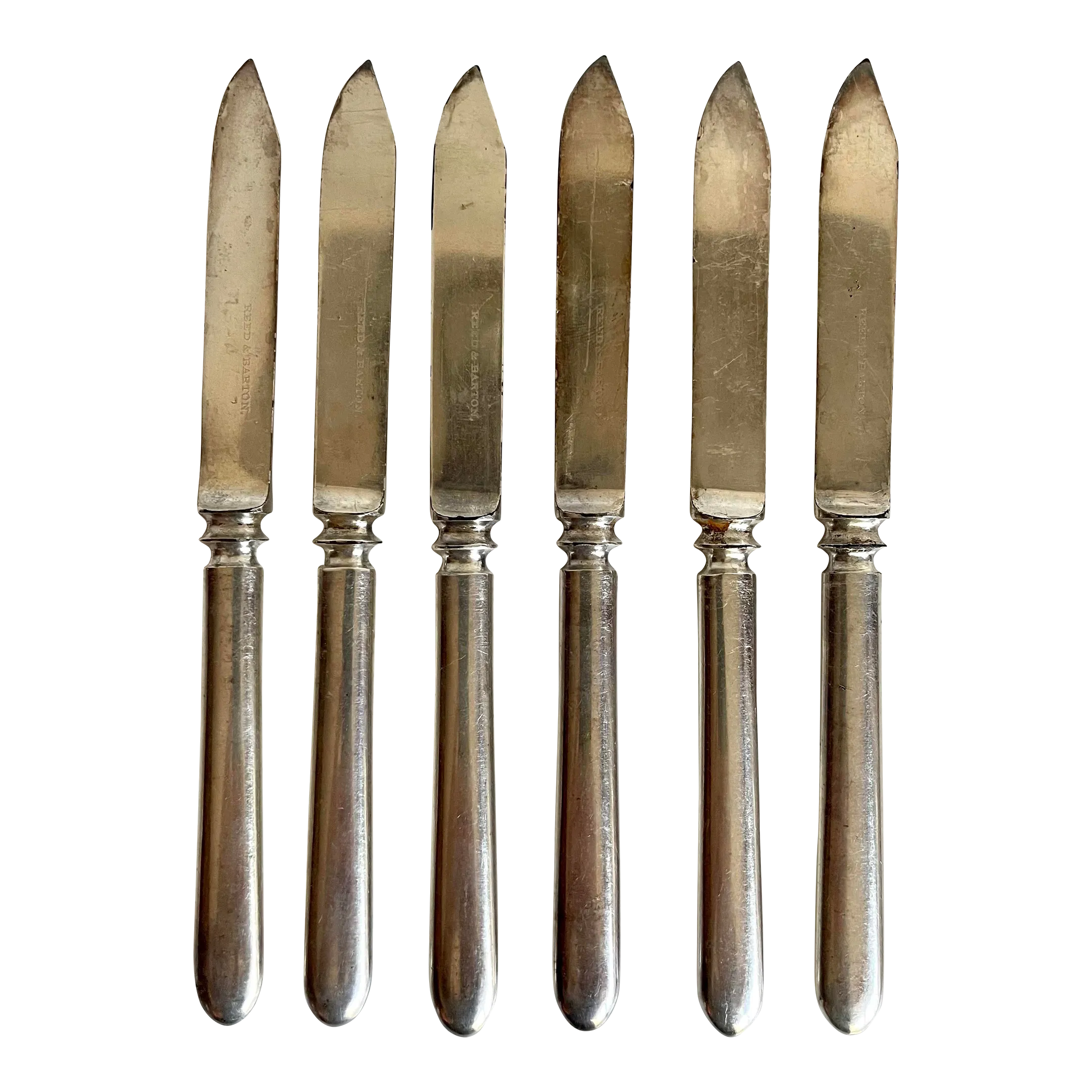 Set of 6 Reed & Barton Silver-Plated Appetizer Knives