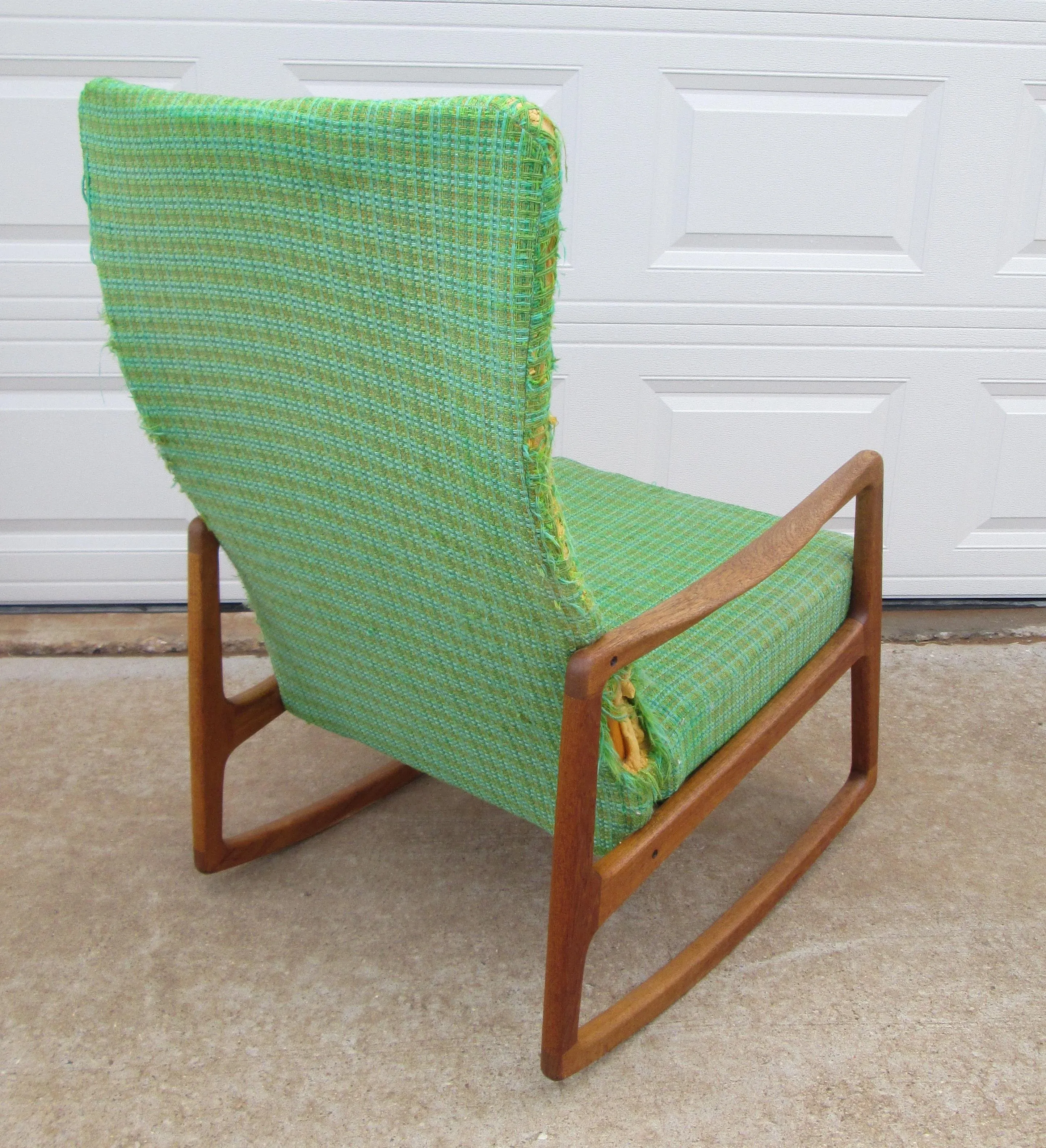 Ole Wanscher Attributed Fd160 High Back Teak Rocking Chair | Chairish