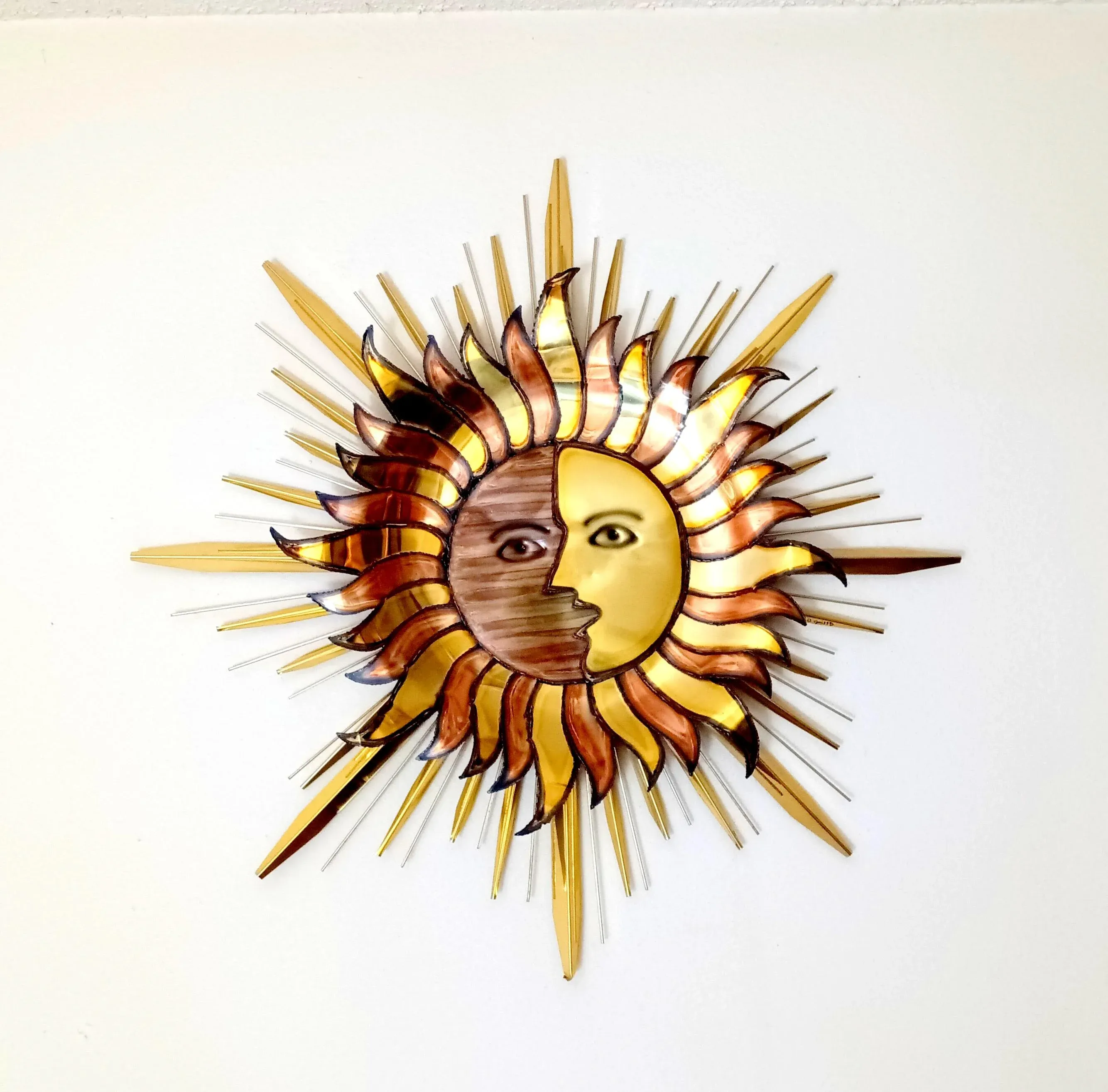 1980s Curtis Jere Sunburst Celestial Metal Sculpture