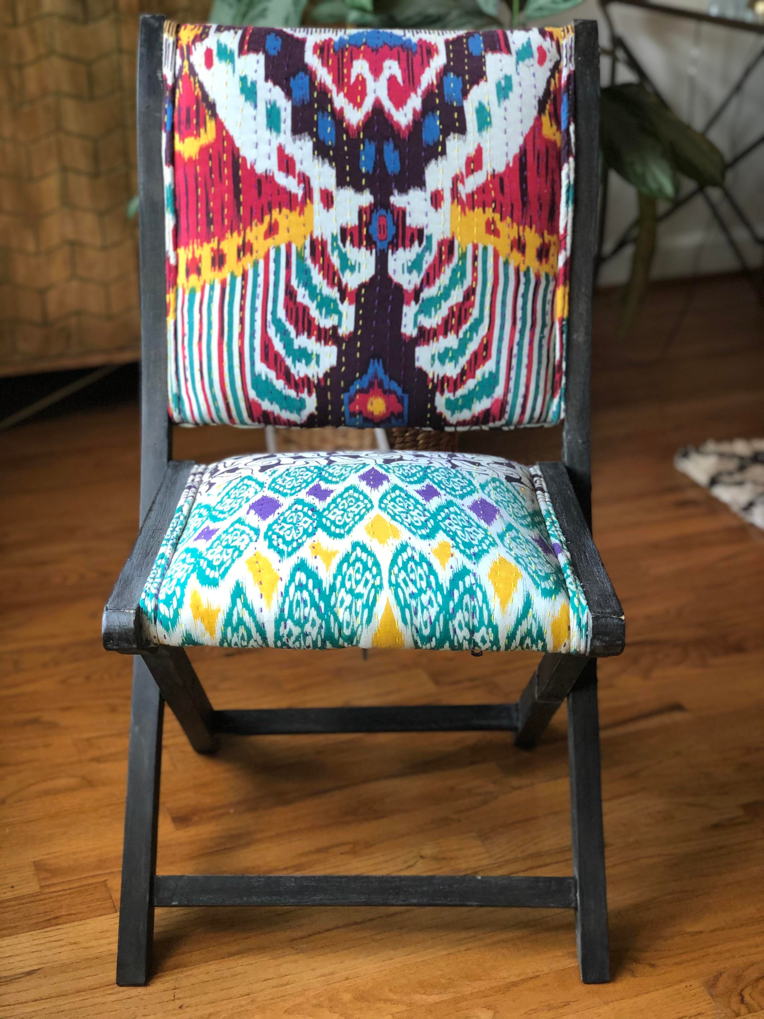 Anthropologie Ikat Terai Folding Chair