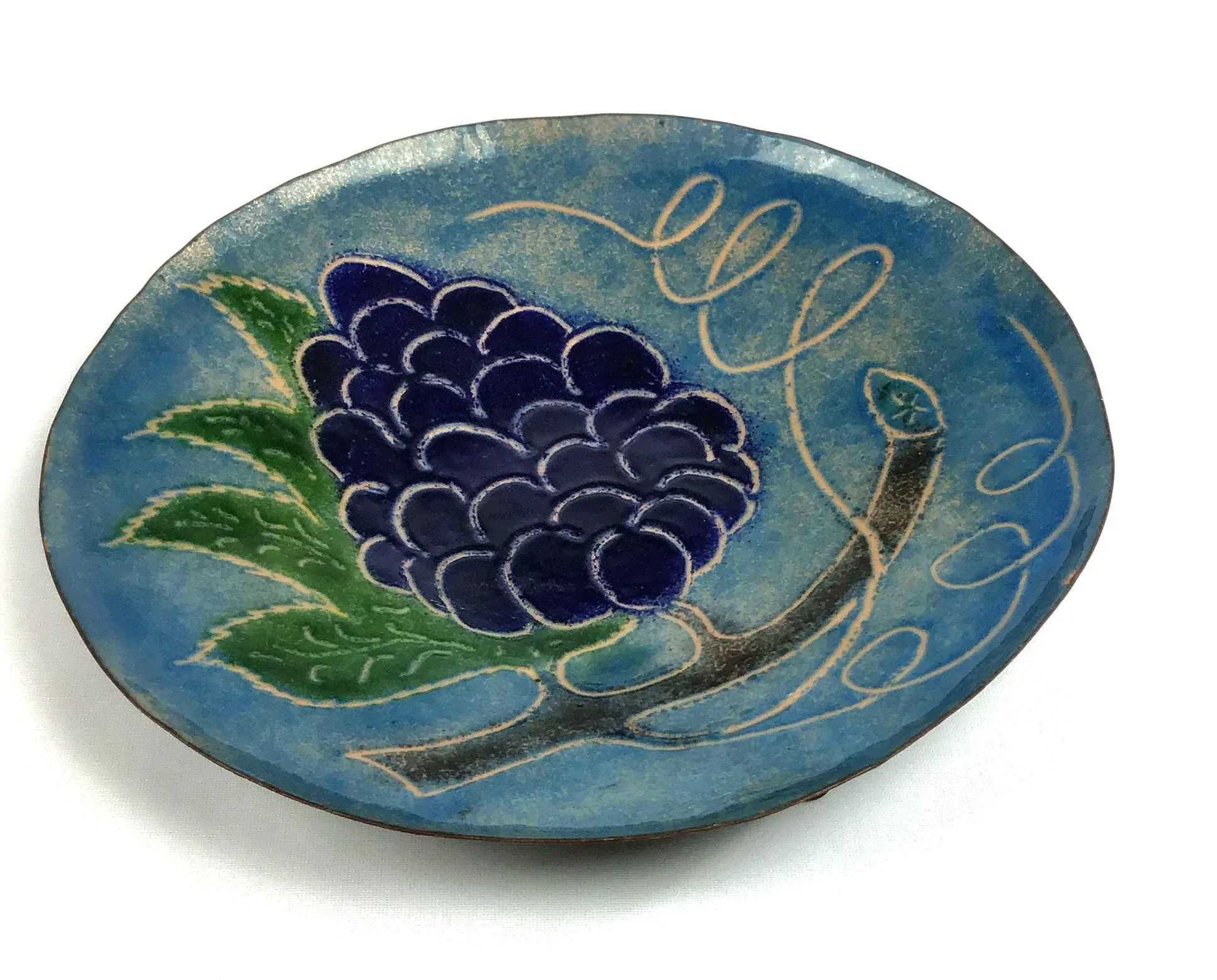 Metal Art Hand Painted Lacquer Grape Bowl