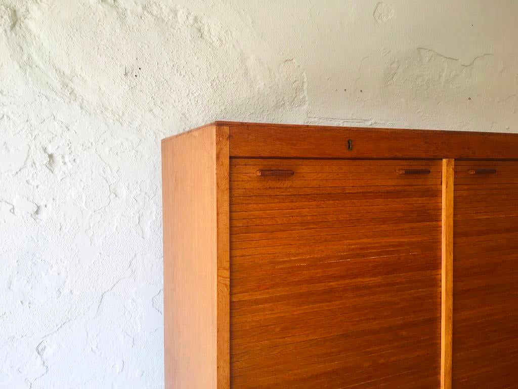 Danish Teak Rolling Doors Storage, 1960s
