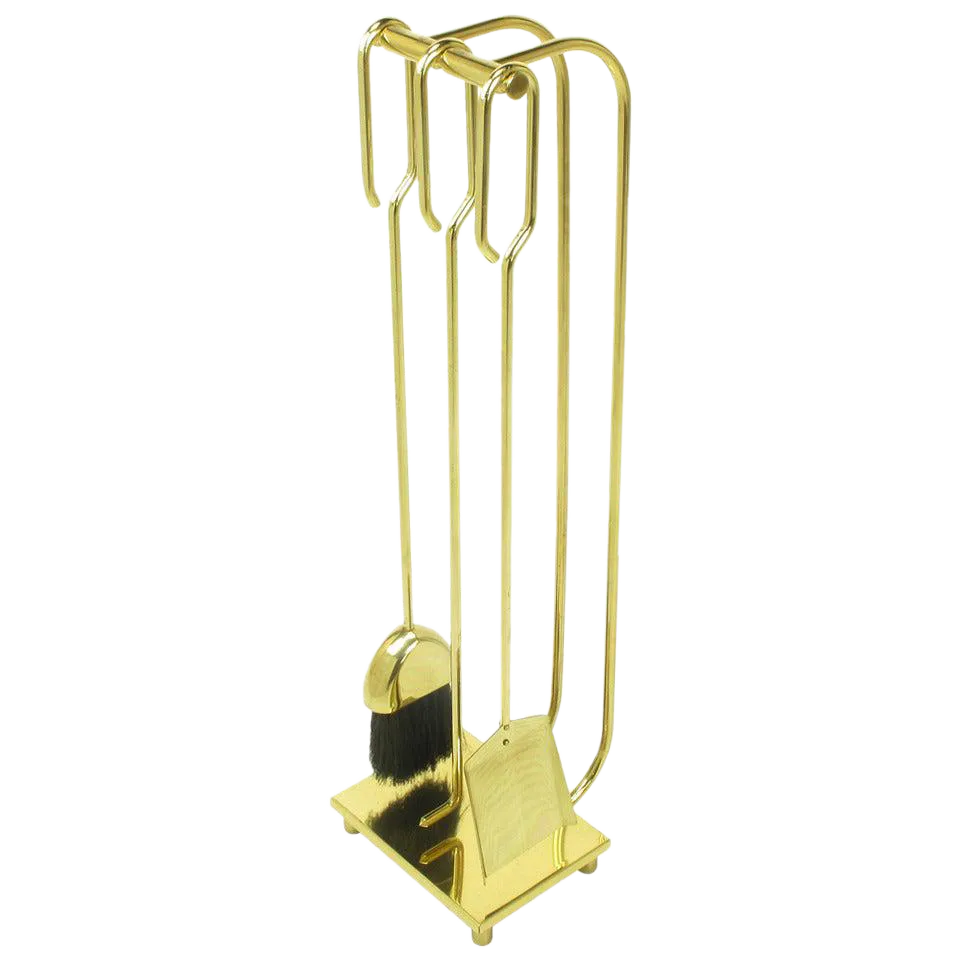 Modernist Brass Fireplace Tool Set Chairish