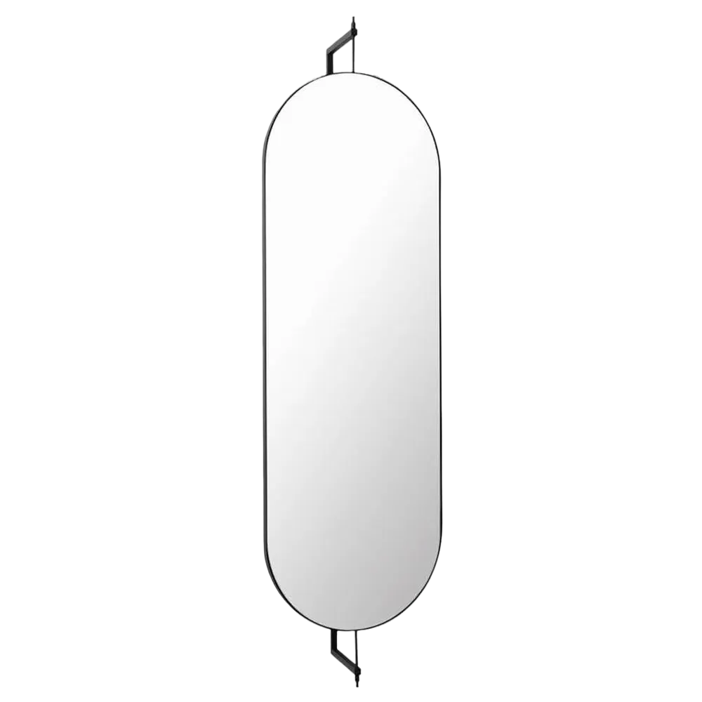 Black Full Size Rotating Mirror by Kristina Dam Studio