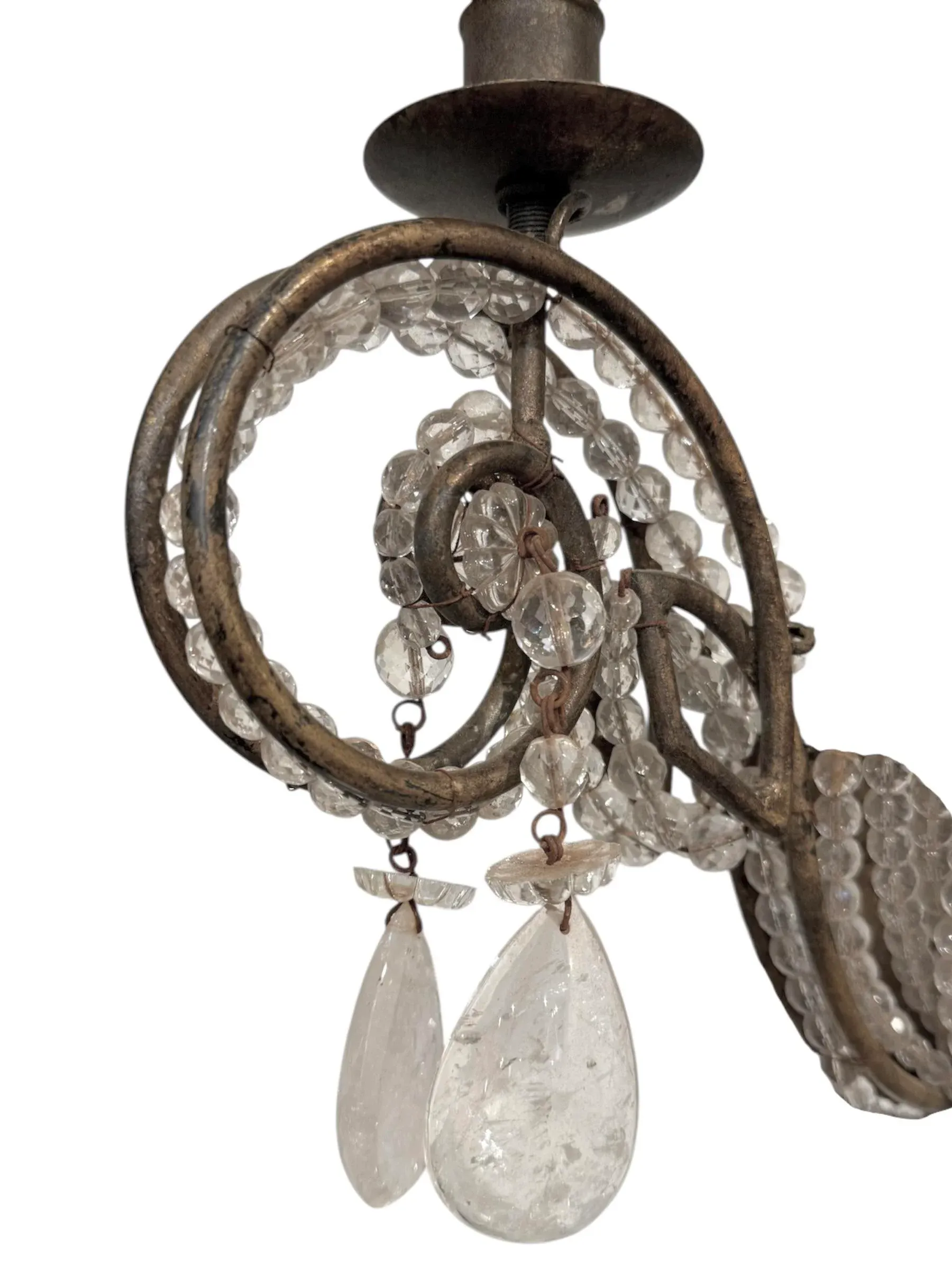 Pair of Mid 20th Century Manner of Niermann Weeks Rinaldi Rock Crystal Sconces