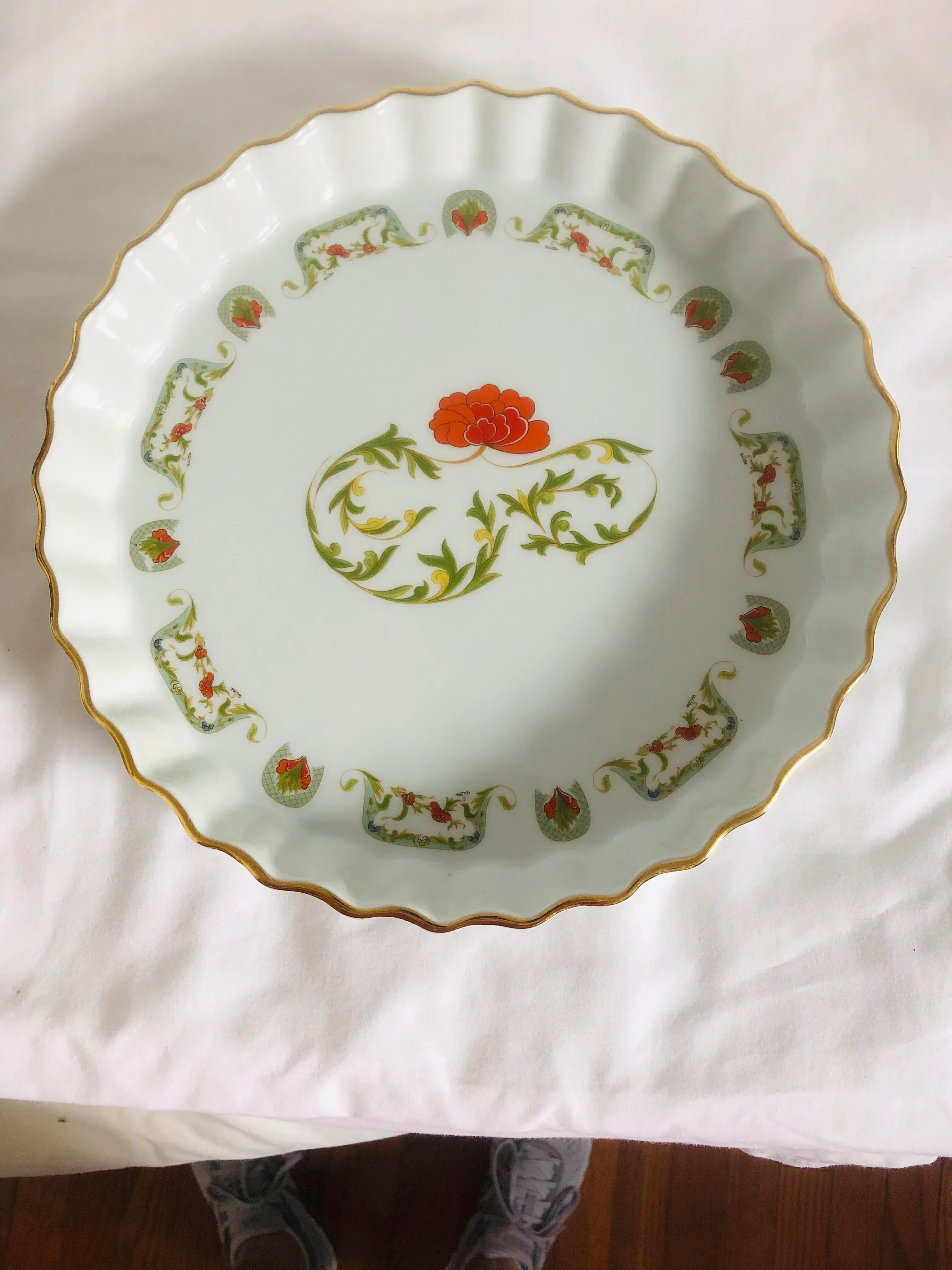 L Lourioux Le Faune Fireproof Porcelain Quiche Baking Dish Chairish