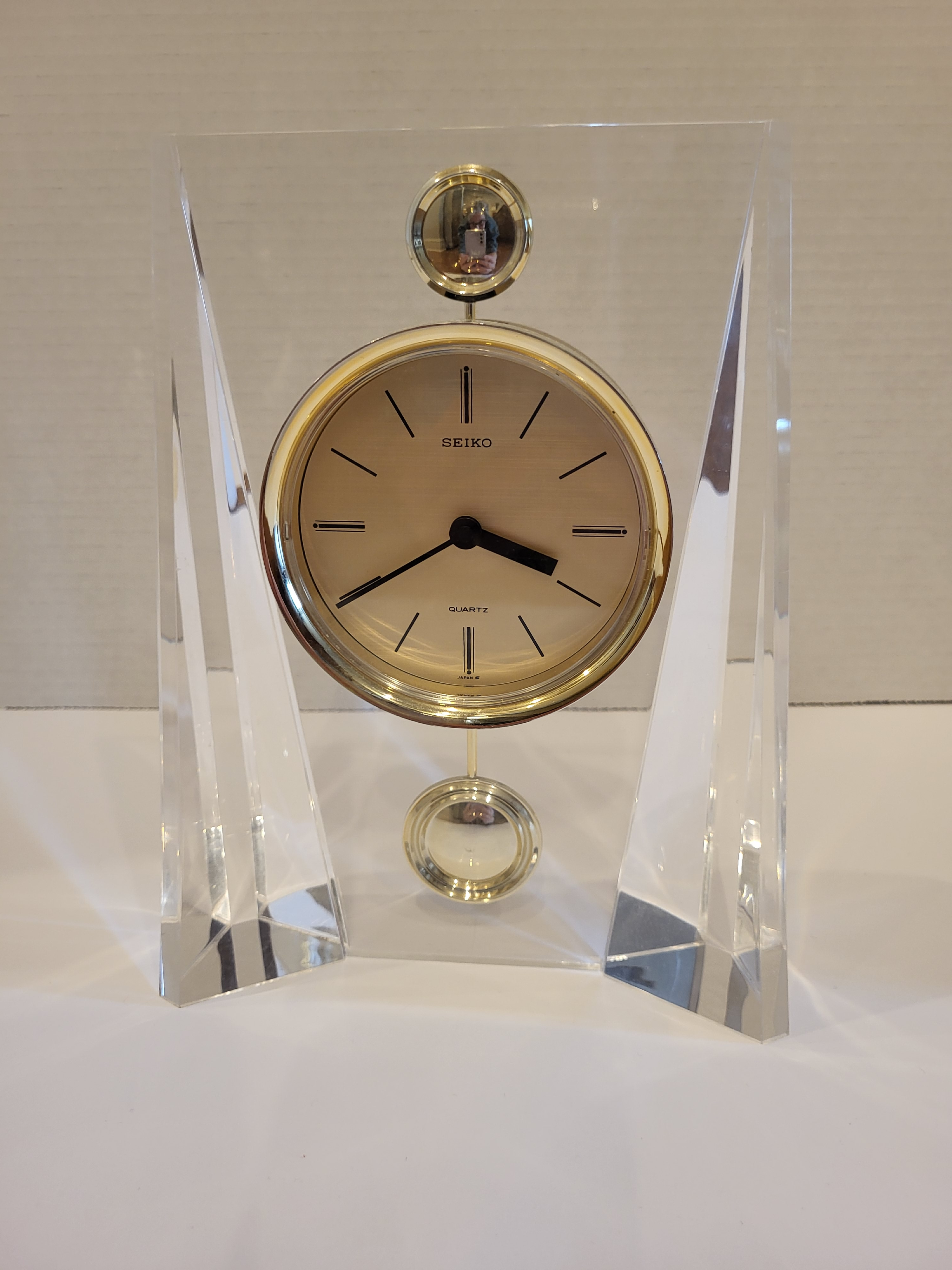 Vintage Seiko Quartz Double Pendulum Clock | Chairish