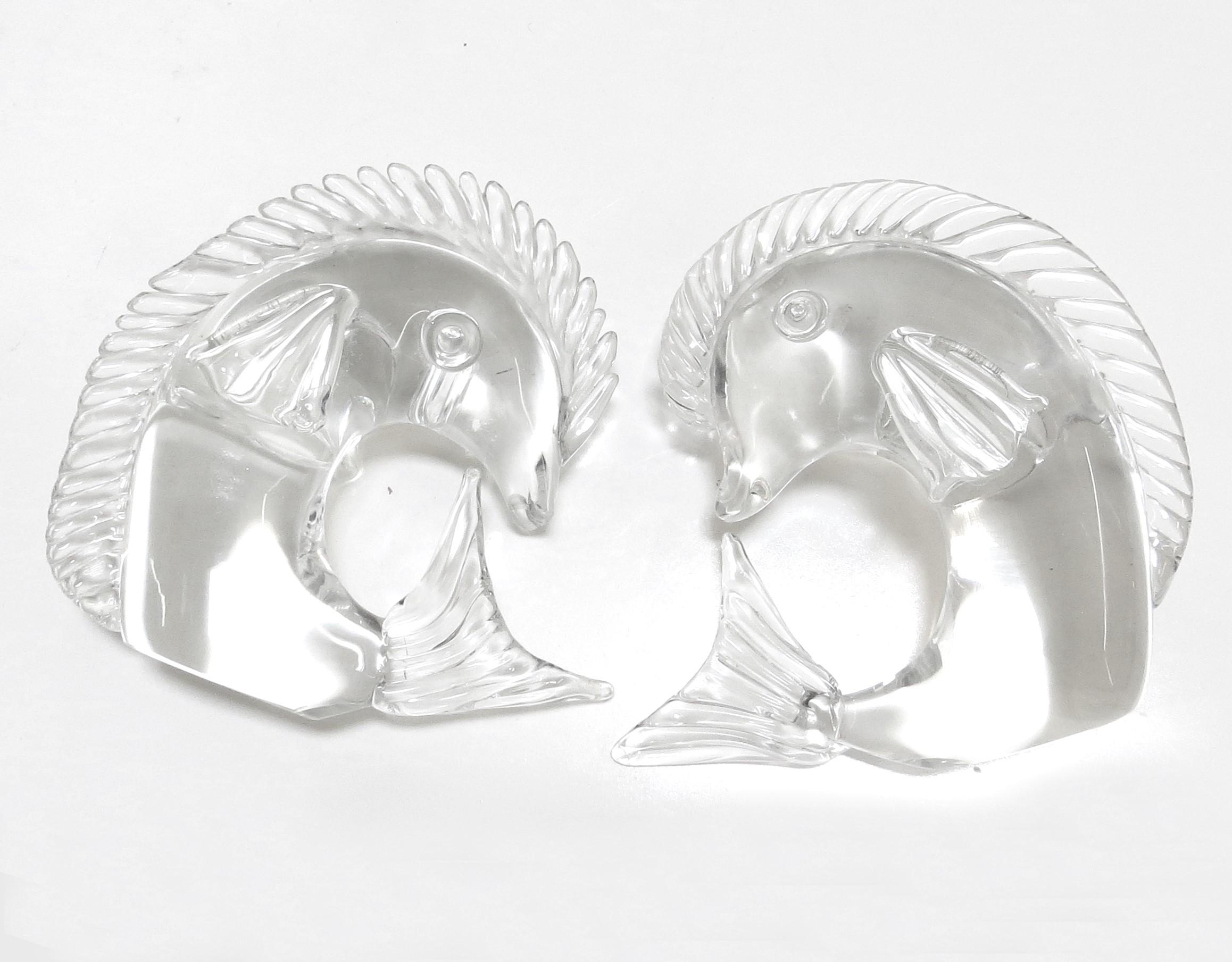 1960s Licio Zanetti Murano Clear Glass Fish Sculptures - A Pair