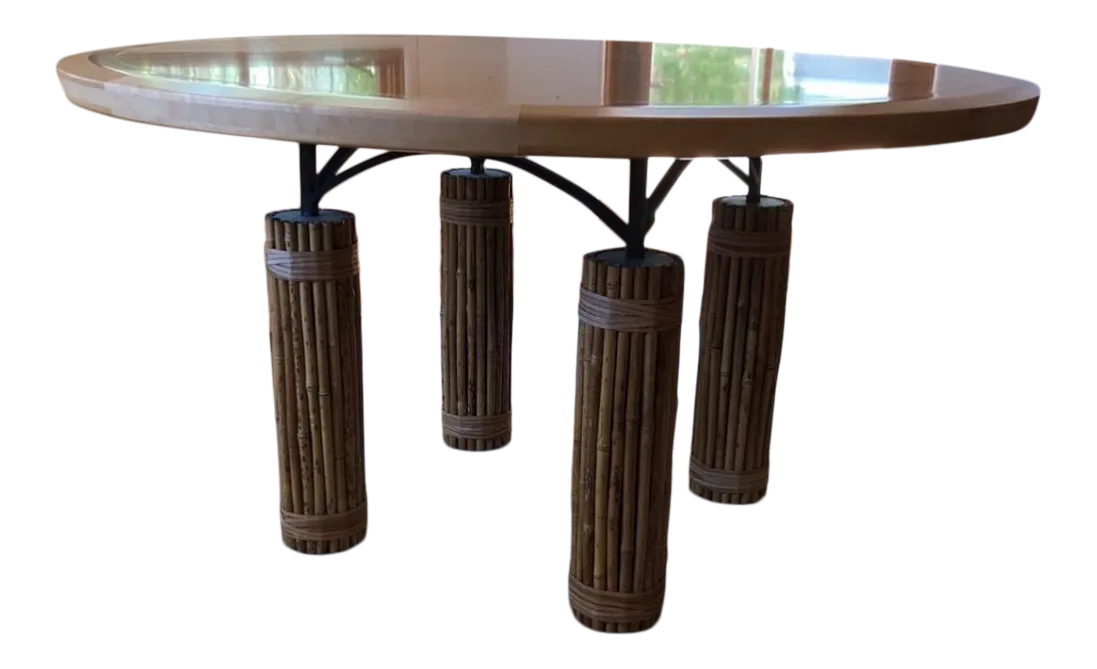 Transitional McGuire Round Dining Room Table Chairish