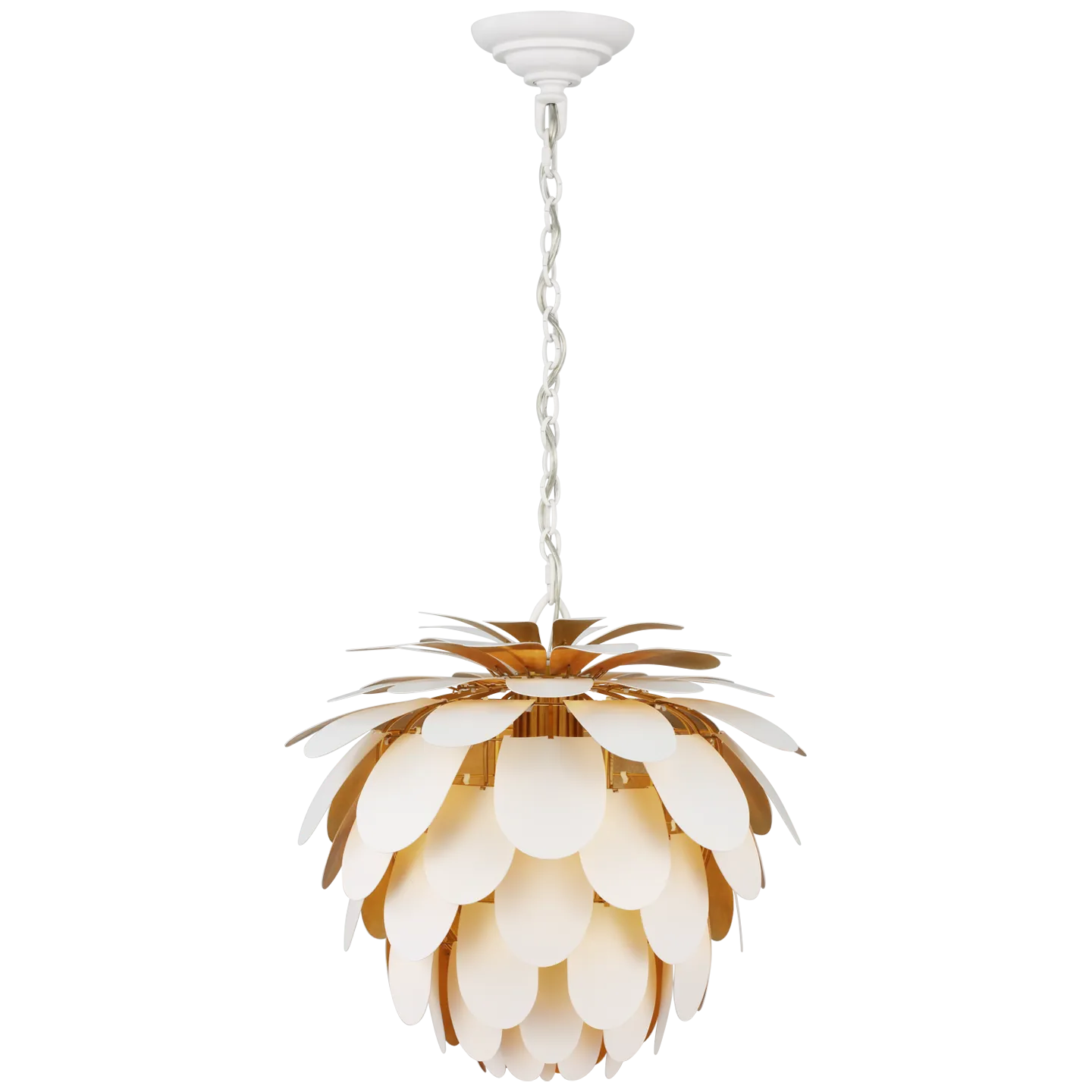 Chapman & Myers for Visual Comfort Signature Cynara Small Chandelier in White & Gild